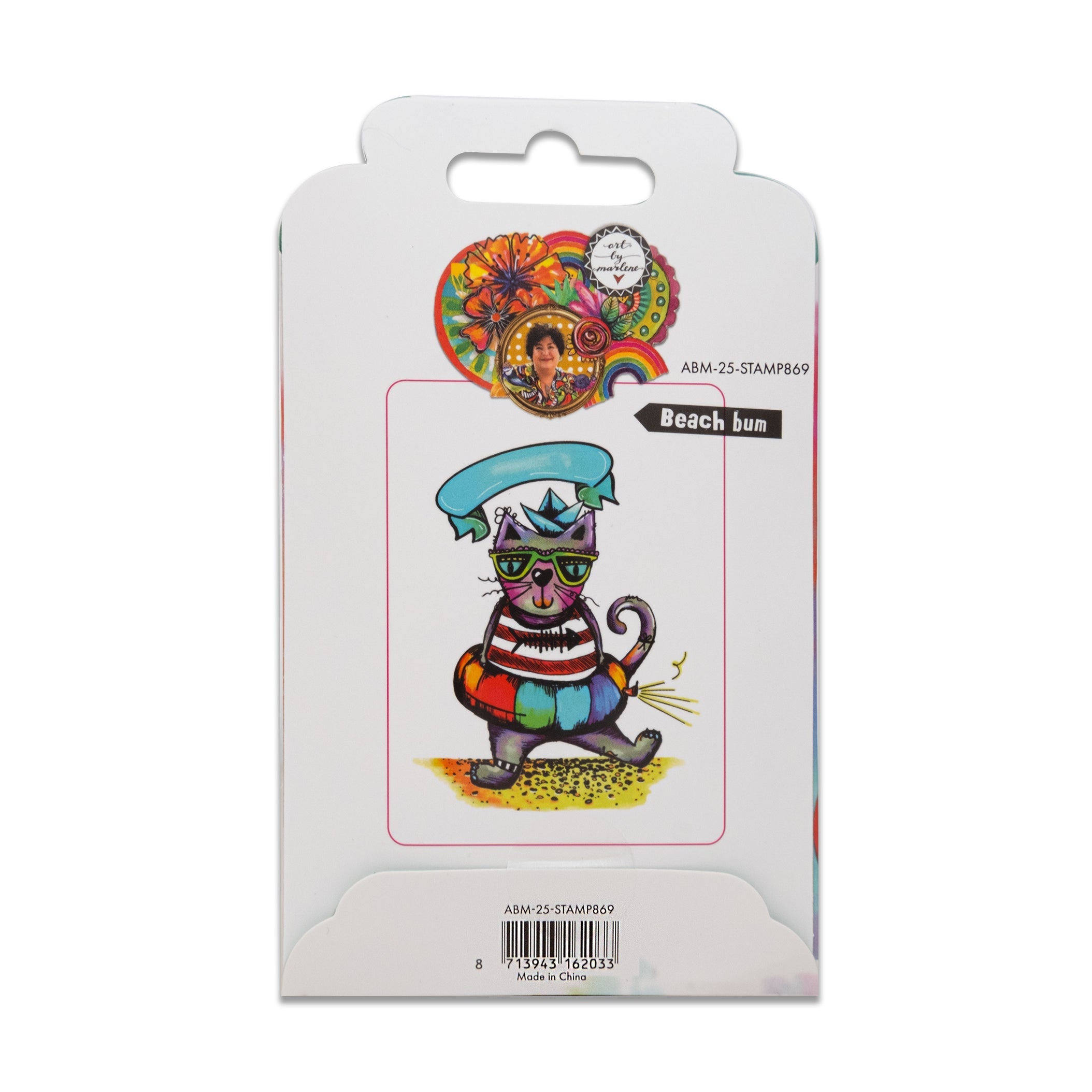 ABM Cling Rubber Stamp Beach Bum Art By Marlene 3 Pieces