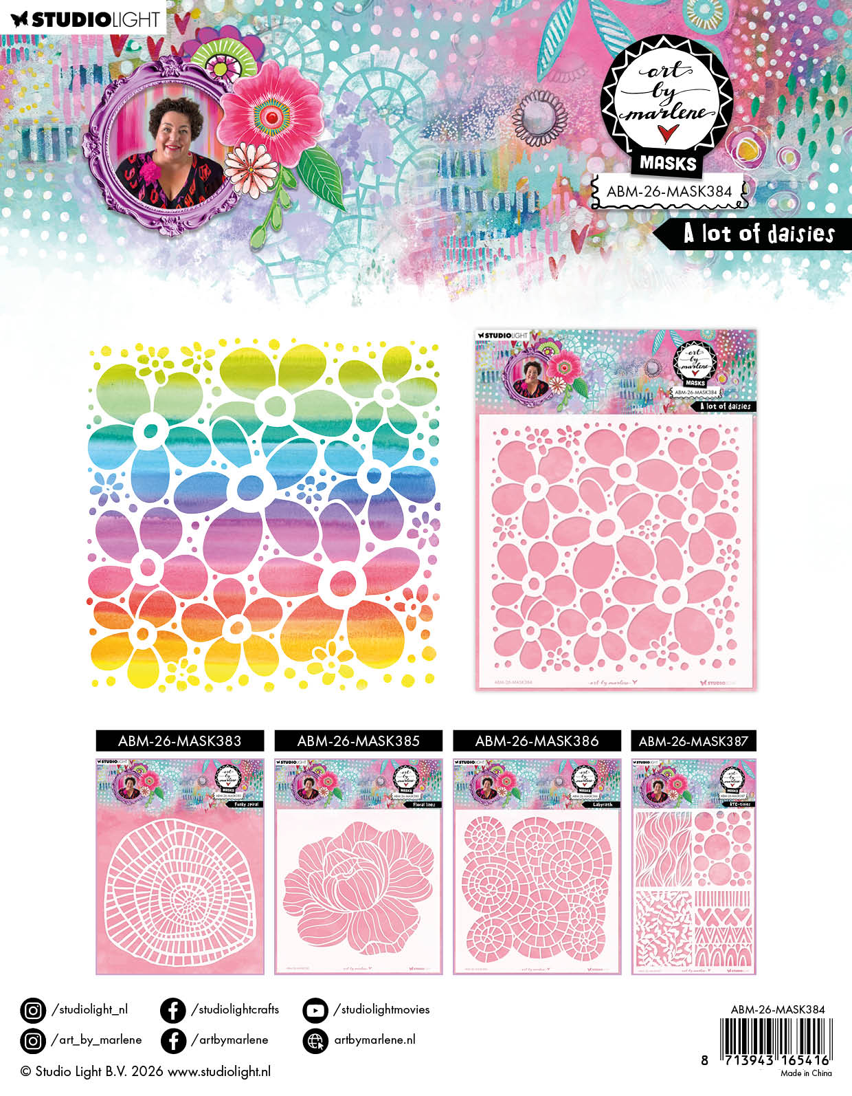 ABM Mask A Lot Of Daisies Art by Marlene 1 Piece