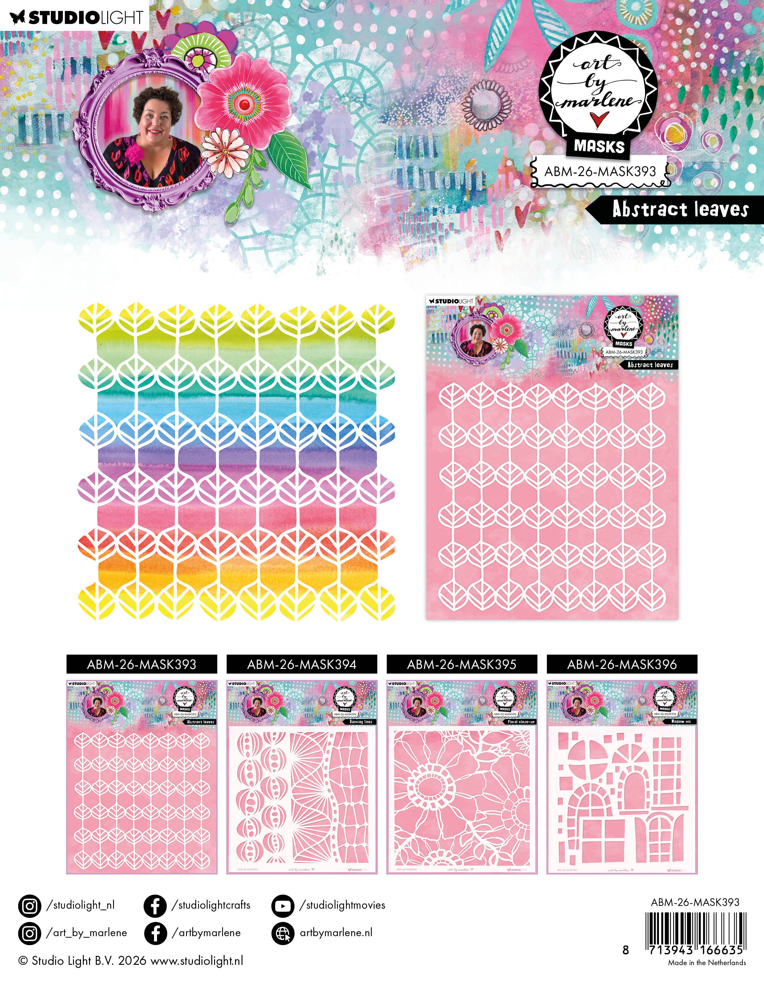 ABM Mask Abstract Leaves Art by Marlene 1 Piece