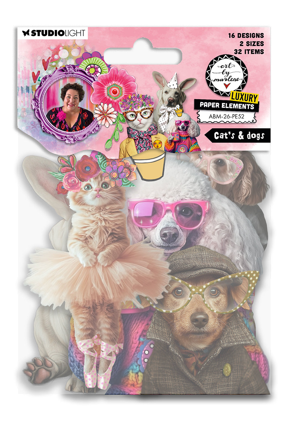 ABM Paper Elements Cats & Dogs Art by Marlene 32 Elements
