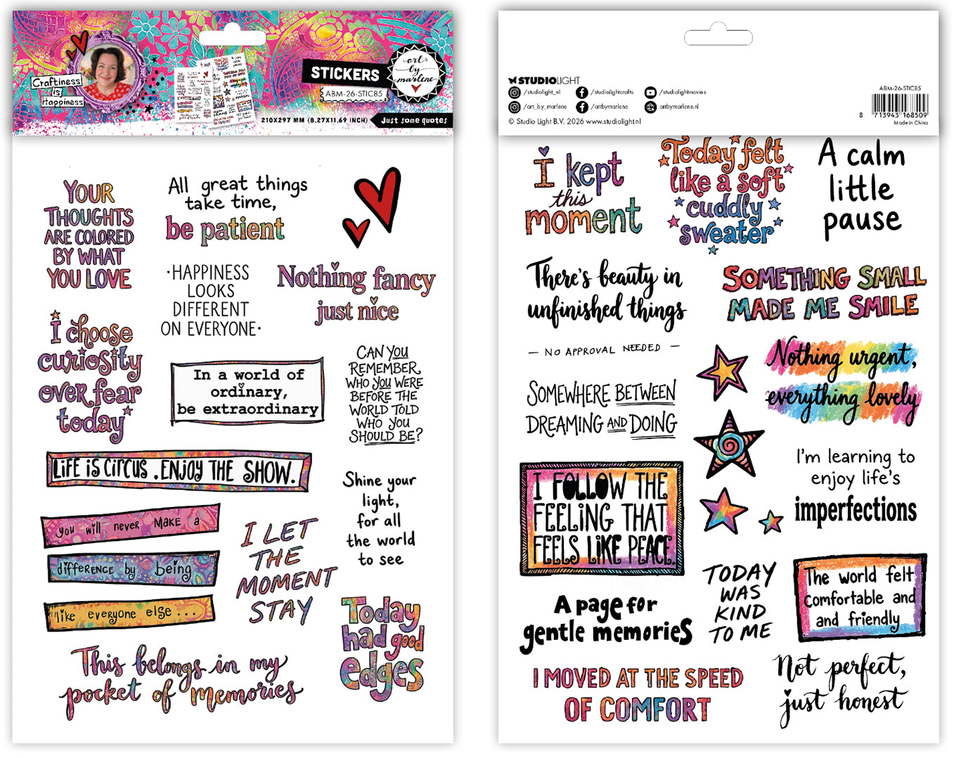 ABM Sticker Sheets Just Some Quotes Art by Marlene 2 Sheets
