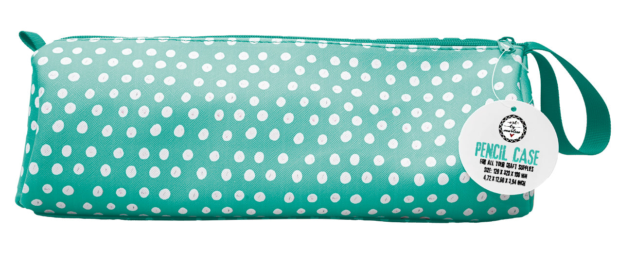 ABM Pencil Case Turquoise With White Dots Signature Collection 1 PC