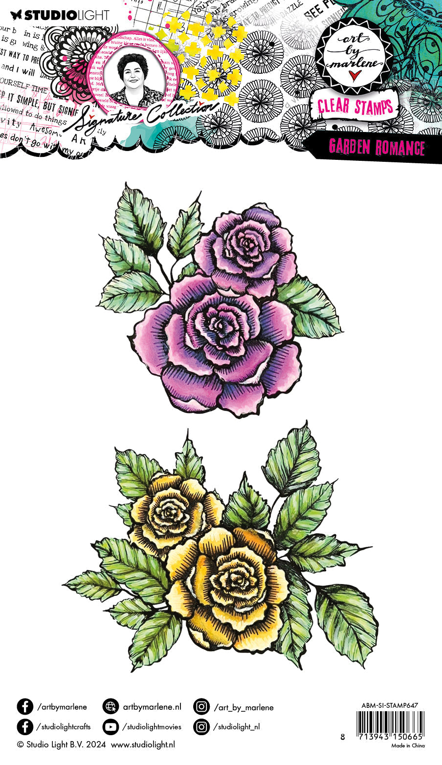 ABM Clear Stamp Garden Romance Signature Collection 5 PC