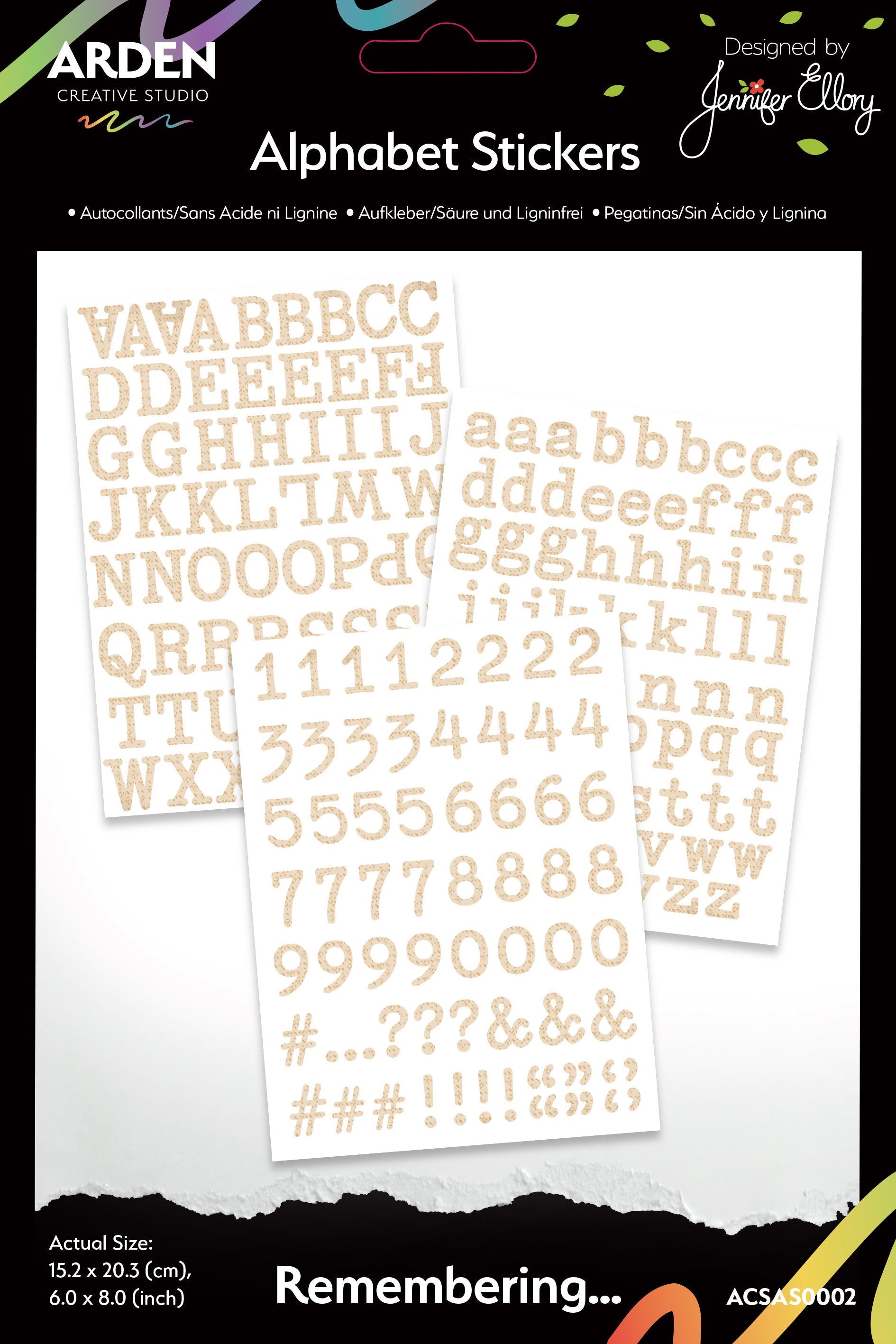 Arden Creative Studio Remembering... Alphabet Stickers