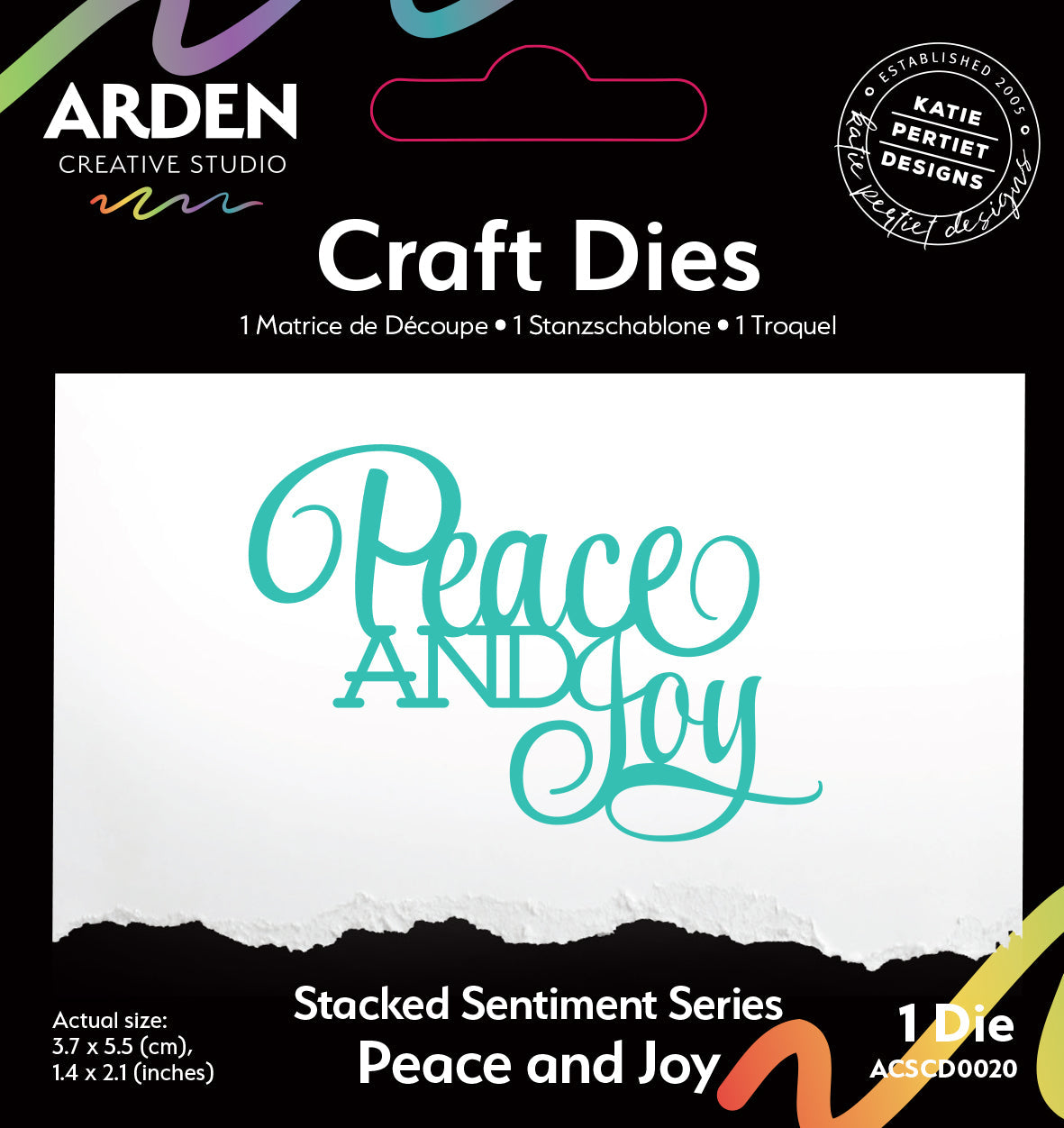 Arden Creative Studio Sentiment Series Stacked Peace and Joy Craft Die