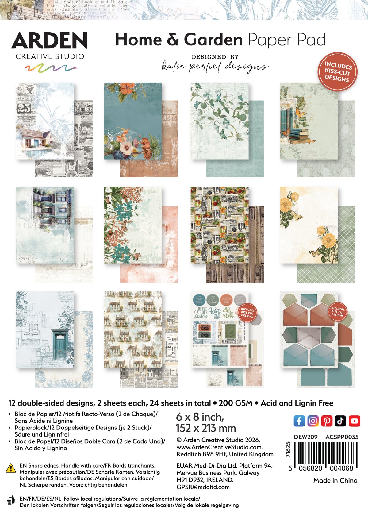 Arden Creative Studio Home & Garden 6in x 8in Paper Pad