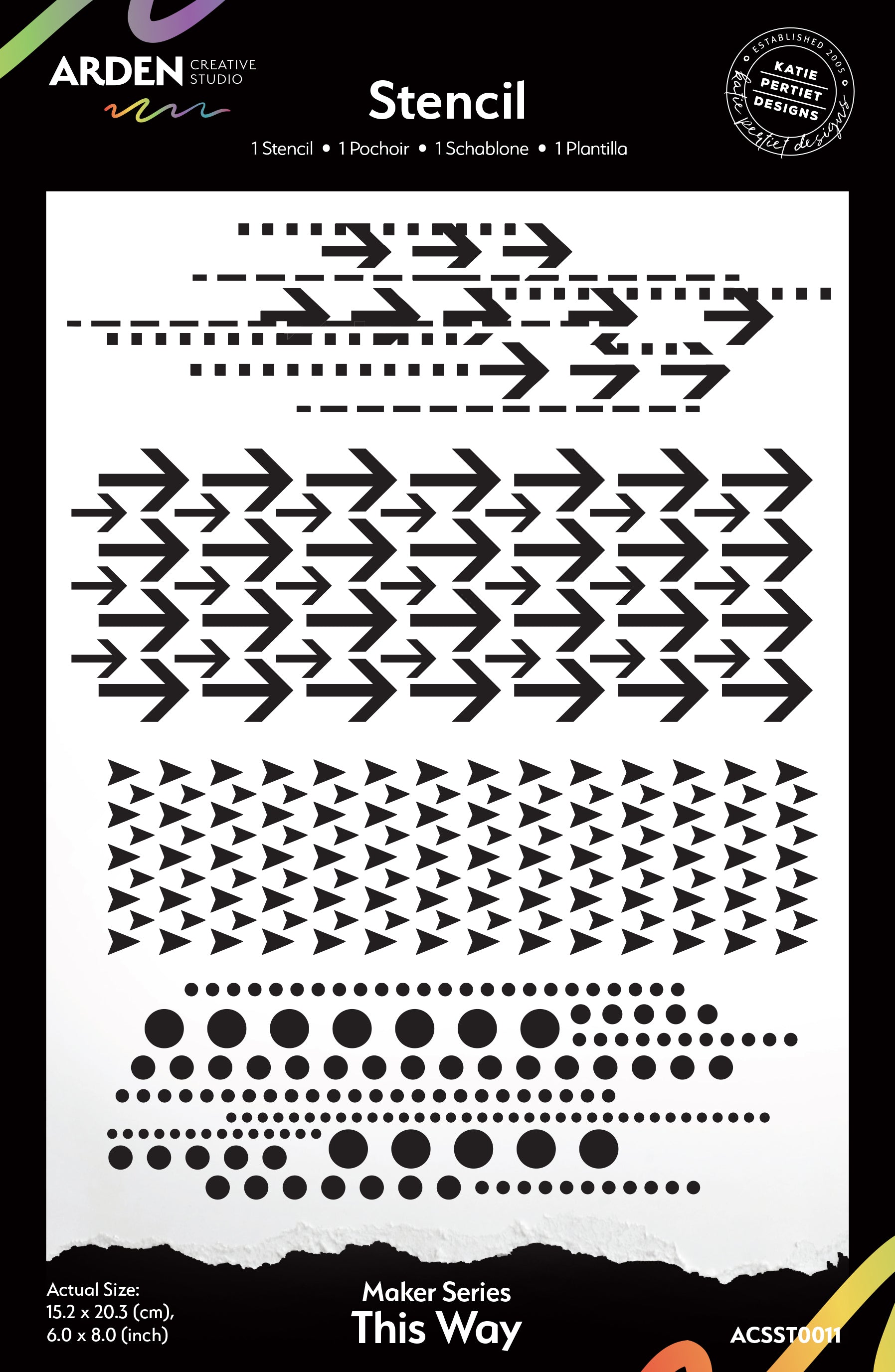 Arden Creative Studio Maker Series This Way 6in x 8in Stencil
