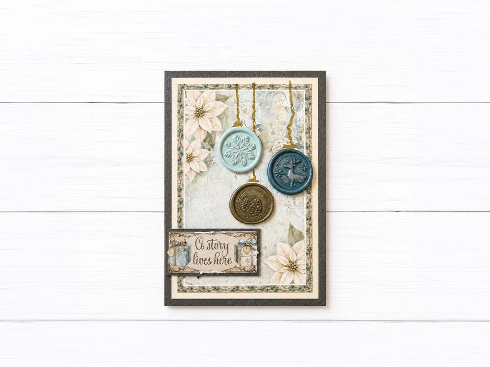 Set 6 Decorative Seals Design For Art And Craft Diam 2.5cm Christmas