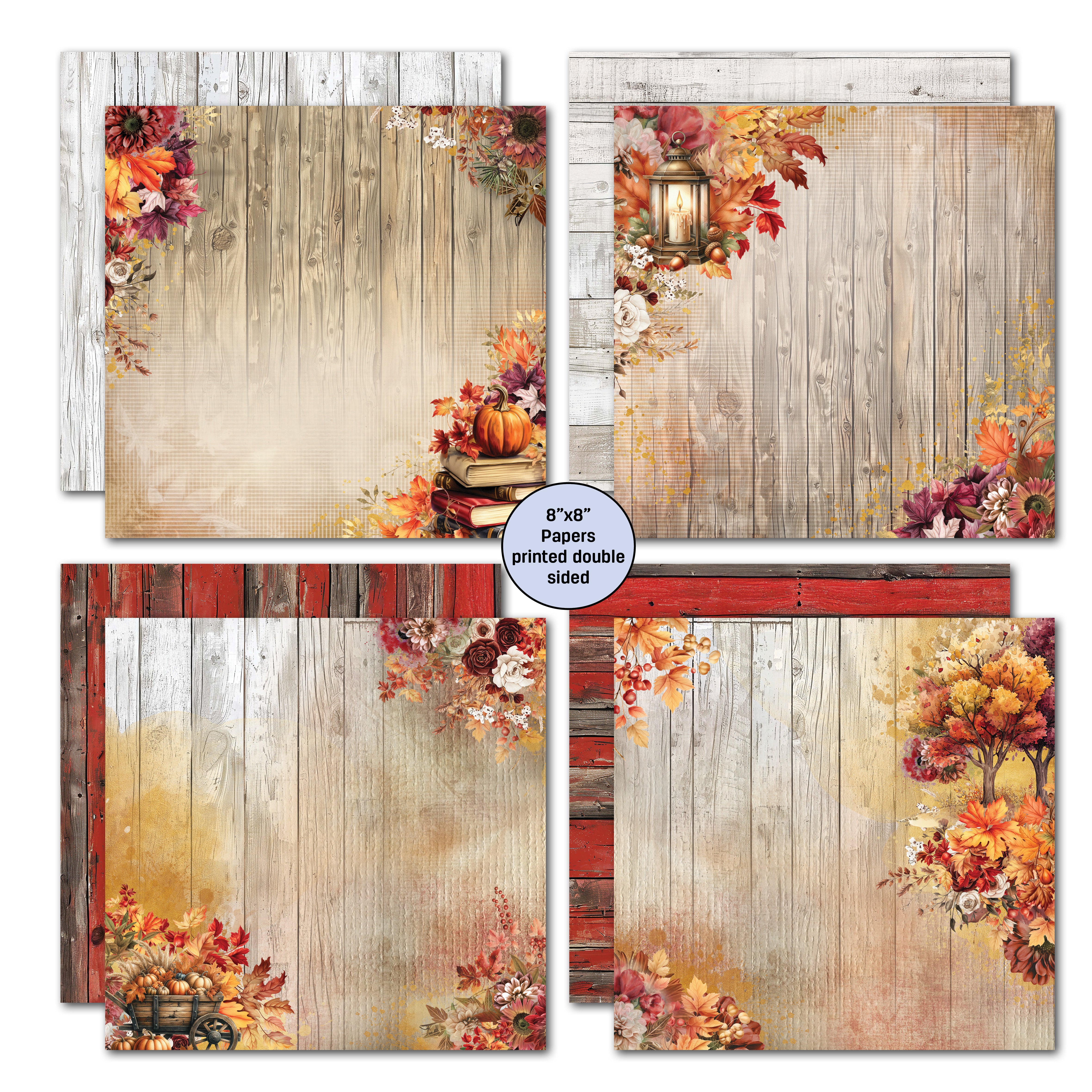 3Quarter Designs Autumn Whispers 8x8 Paper Pack & Diecuts Set
