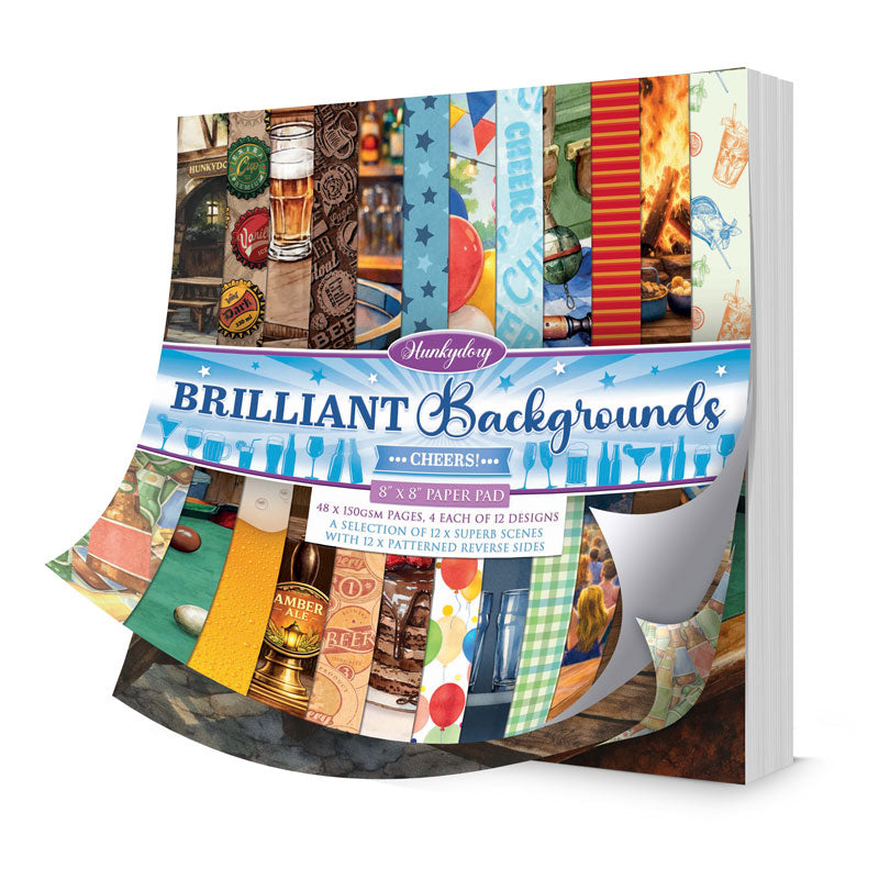 Brilliant Backgrounds - Cheers 8" x 8" Paper Pad