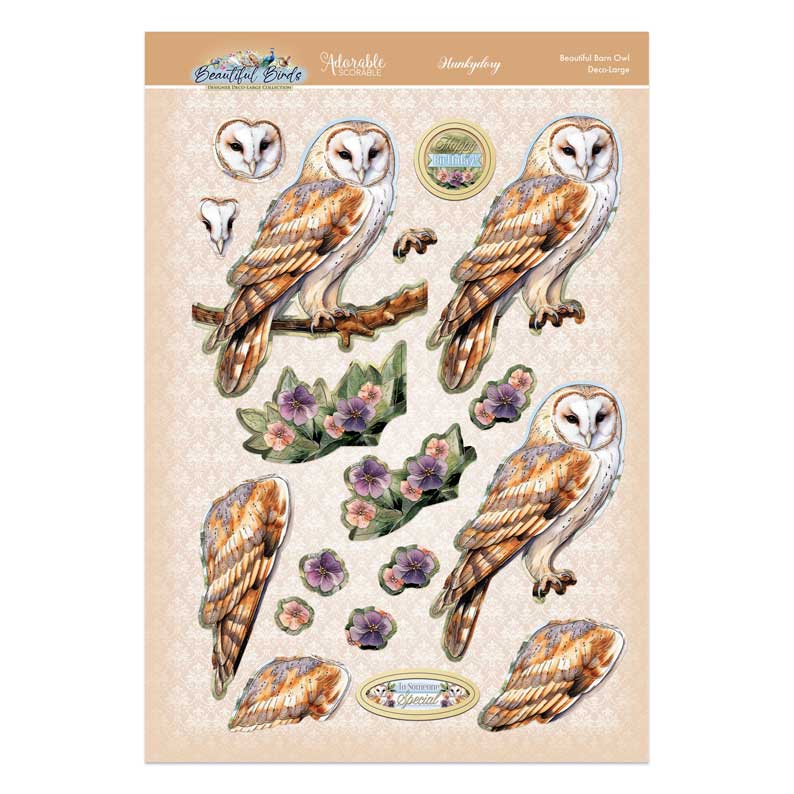 Beautiful Birds Deco-Large Set - Beautiful Barn Owl