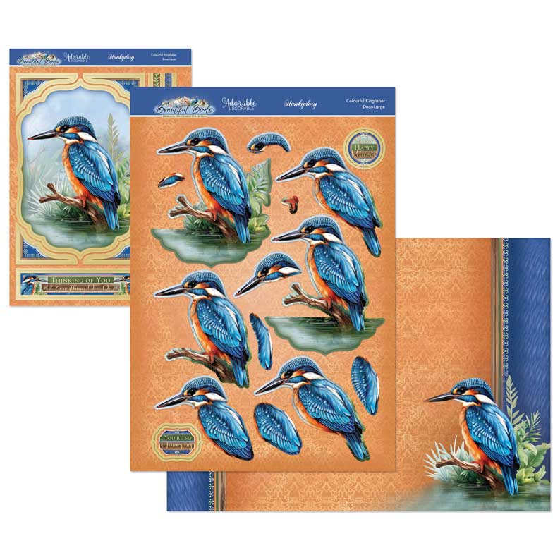 Beautiful Birds Deco-Large Set - Colourful Kingfisher
