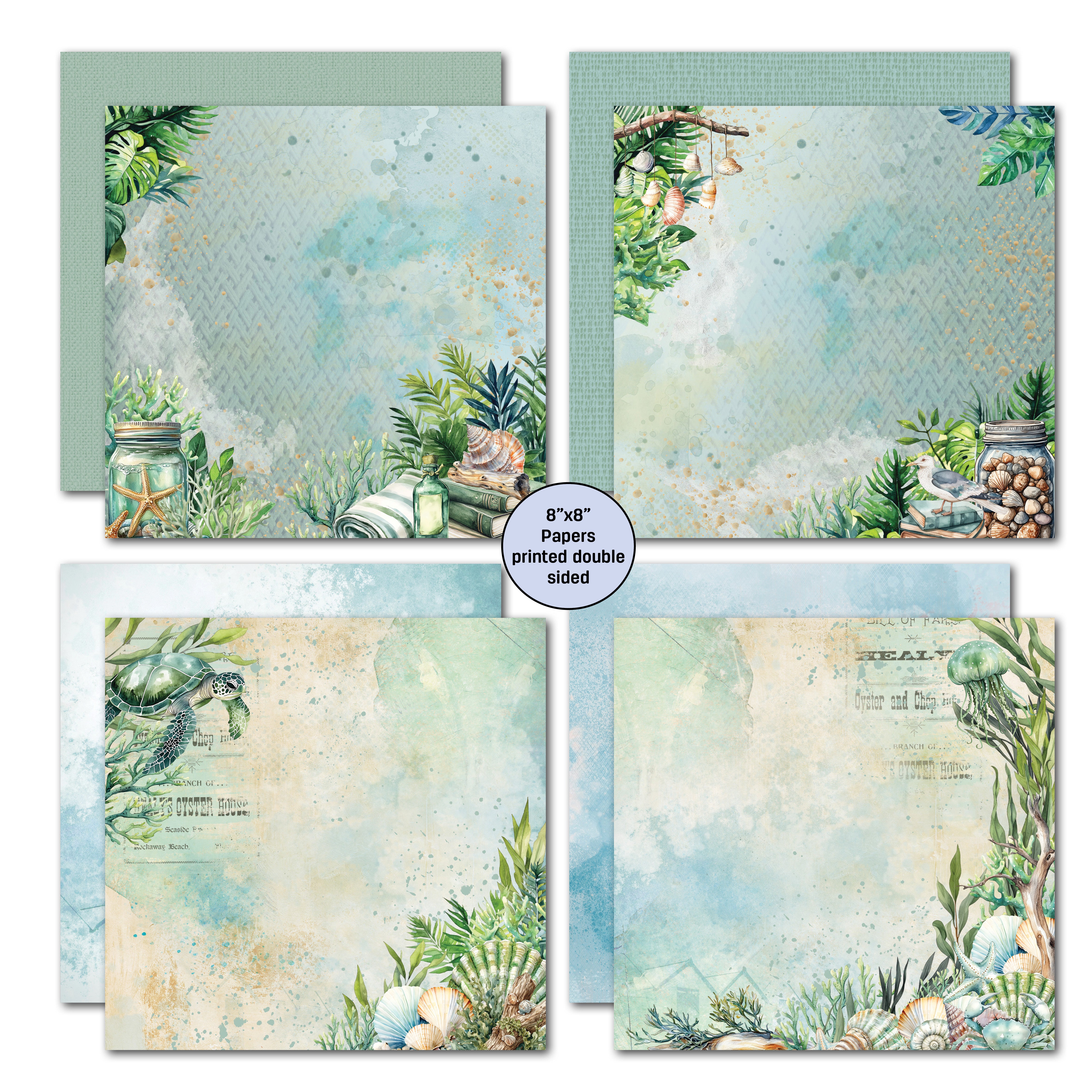 3Quarter Designs Beachside Life 8x8 Paper Pack & Diecuts Set