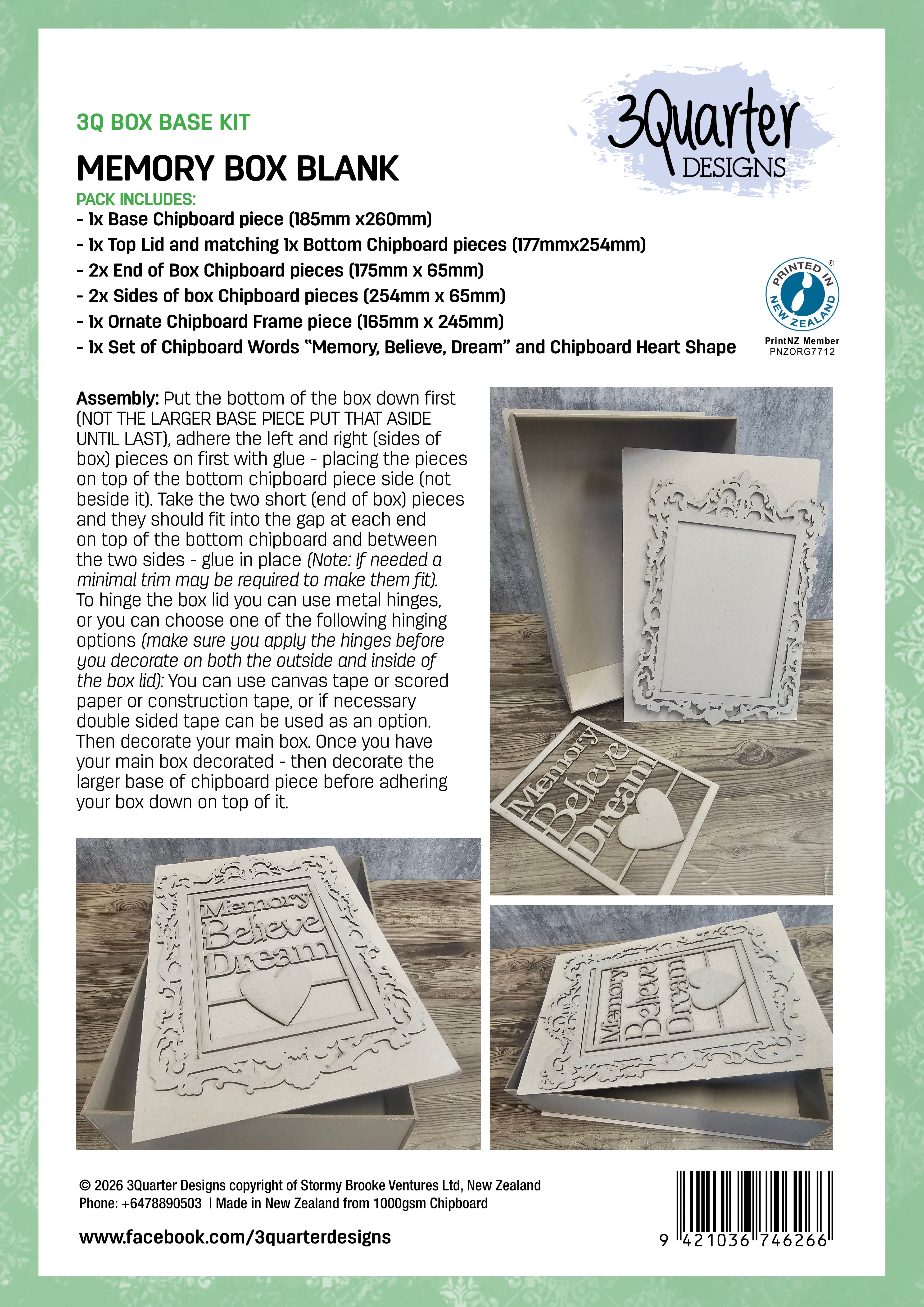 3Quarter Designs Memory Box Blank