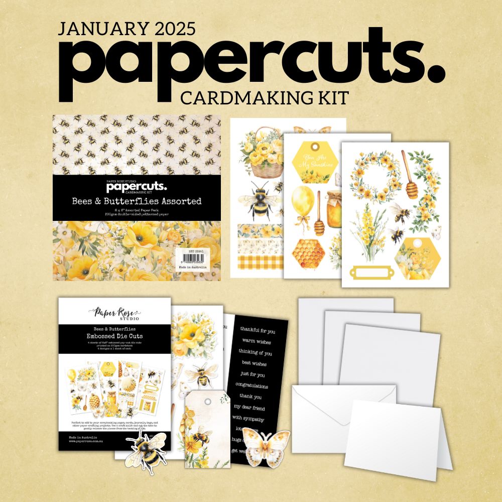 Bees & Butterflies Papercuts Cardmaking Kit January 2025 33951