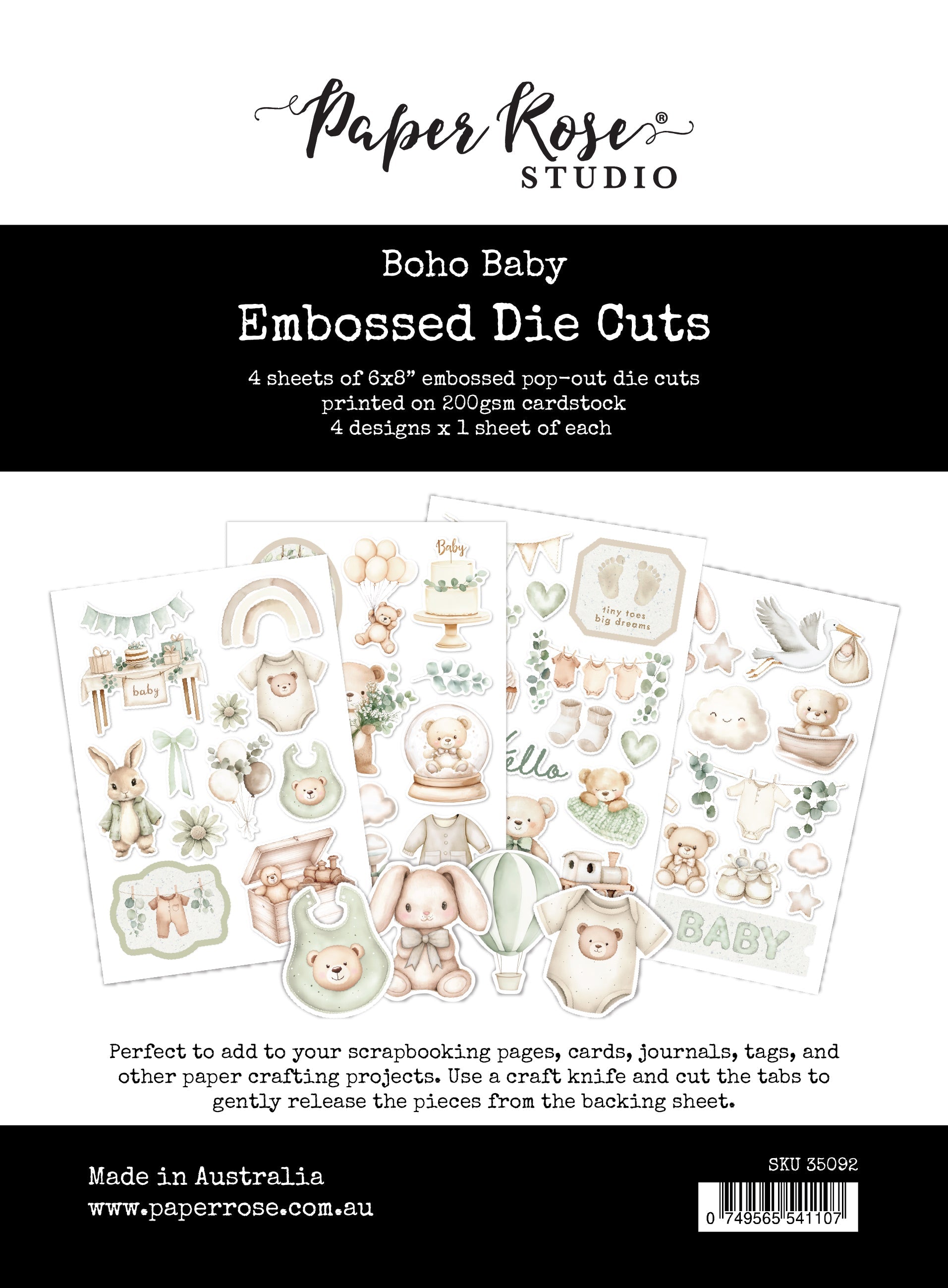 Boho Baby Embossed Die Cuts 35092