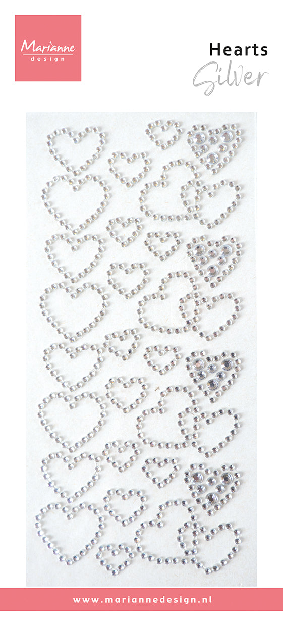 Marianne Design Hearts Rhinestones - Silver