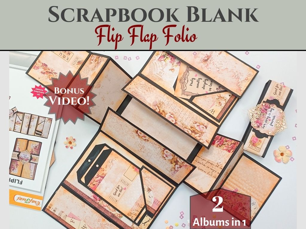 CrafTreat Scrapbook Blanks - FlipFlap Gatefold - Black & Kraft Color