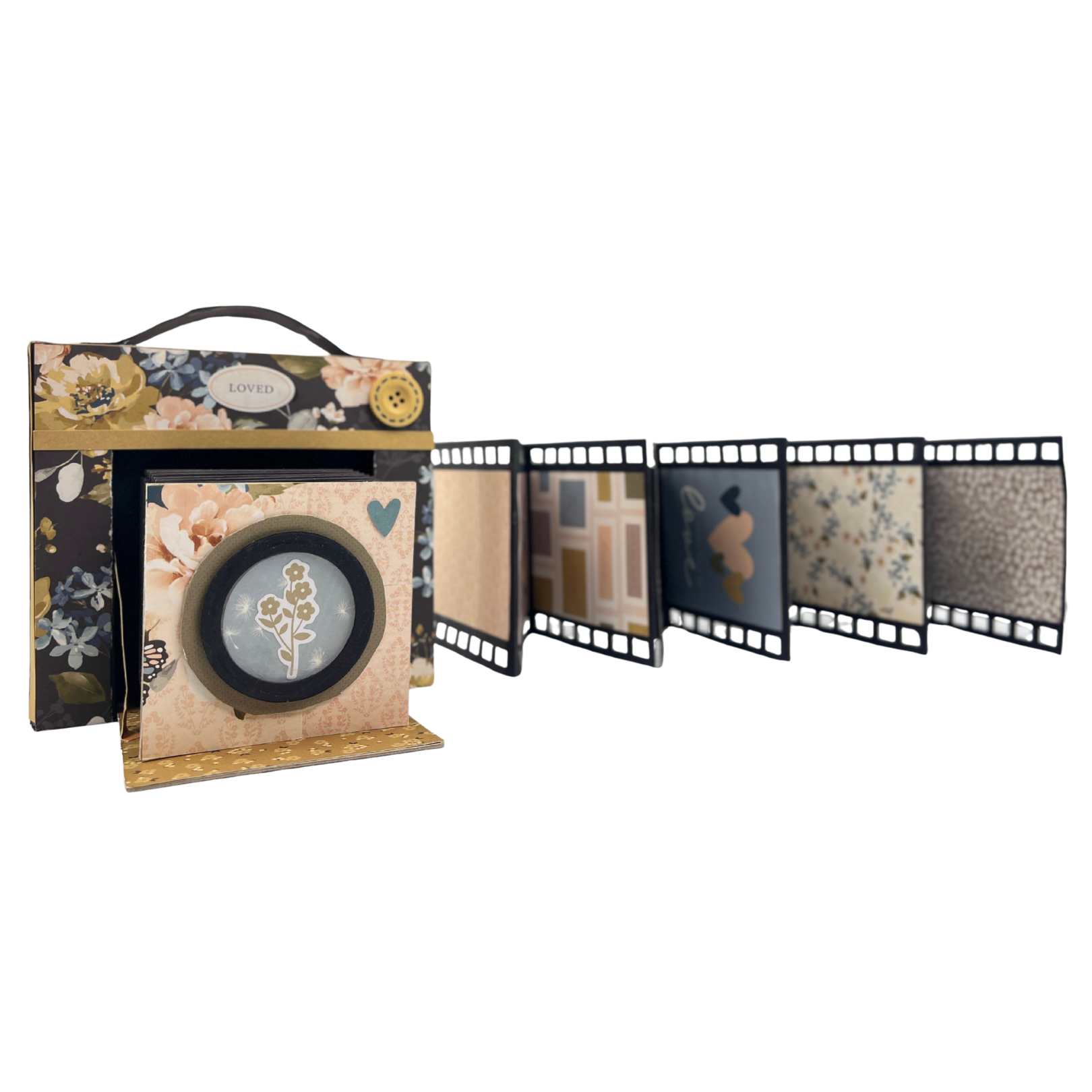 CrafTreat Scrapbook Blank Precut Album Base - Vintage Camera - Black