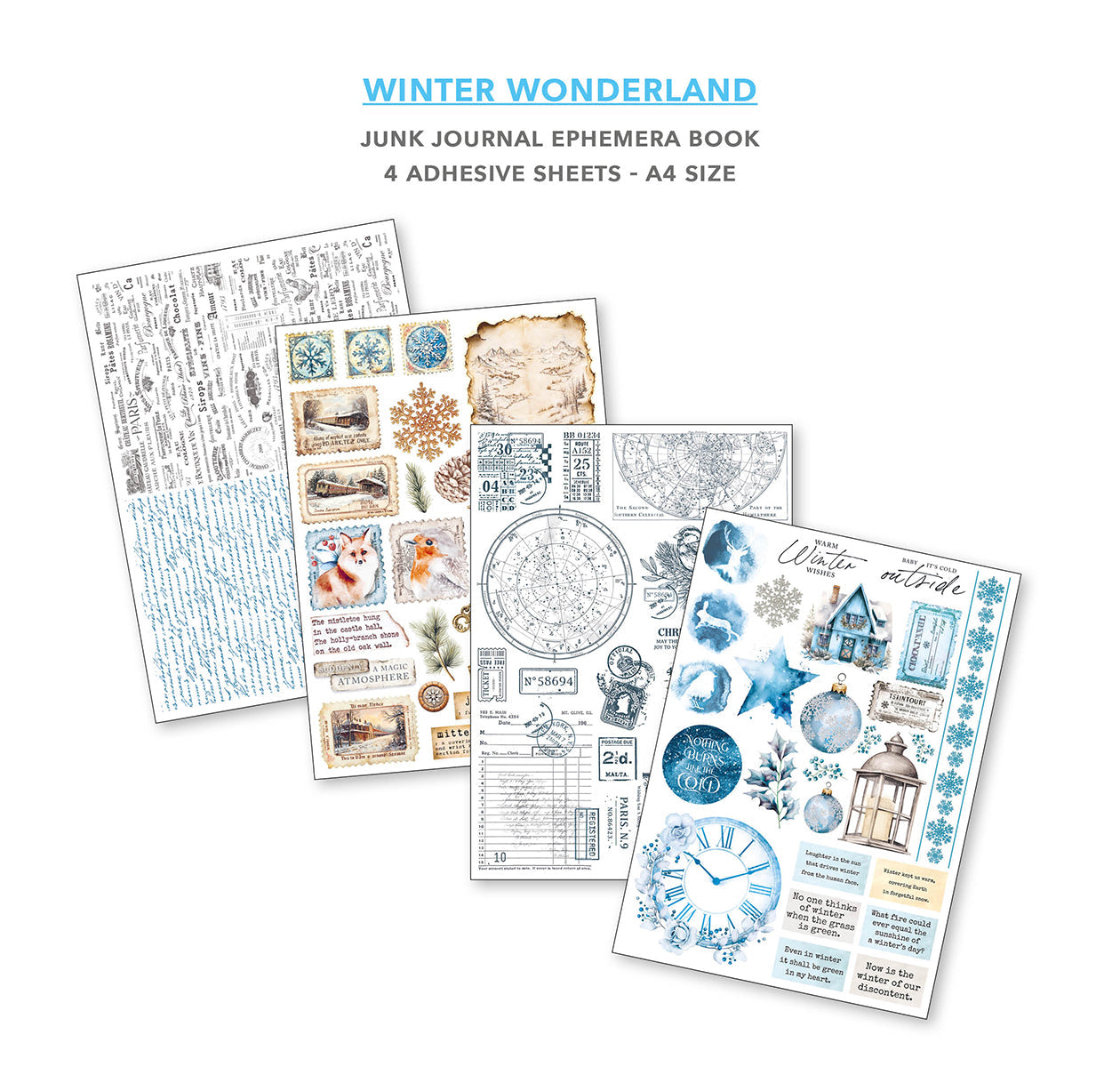 Winter Wonderland Junk Journal & Ephemera Book A4 32/Pkg