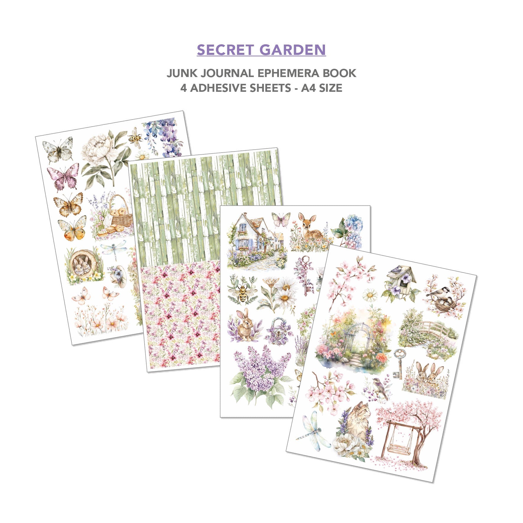 Secret Garden Junk Journal & Ephemera Book A4 32/Pkg