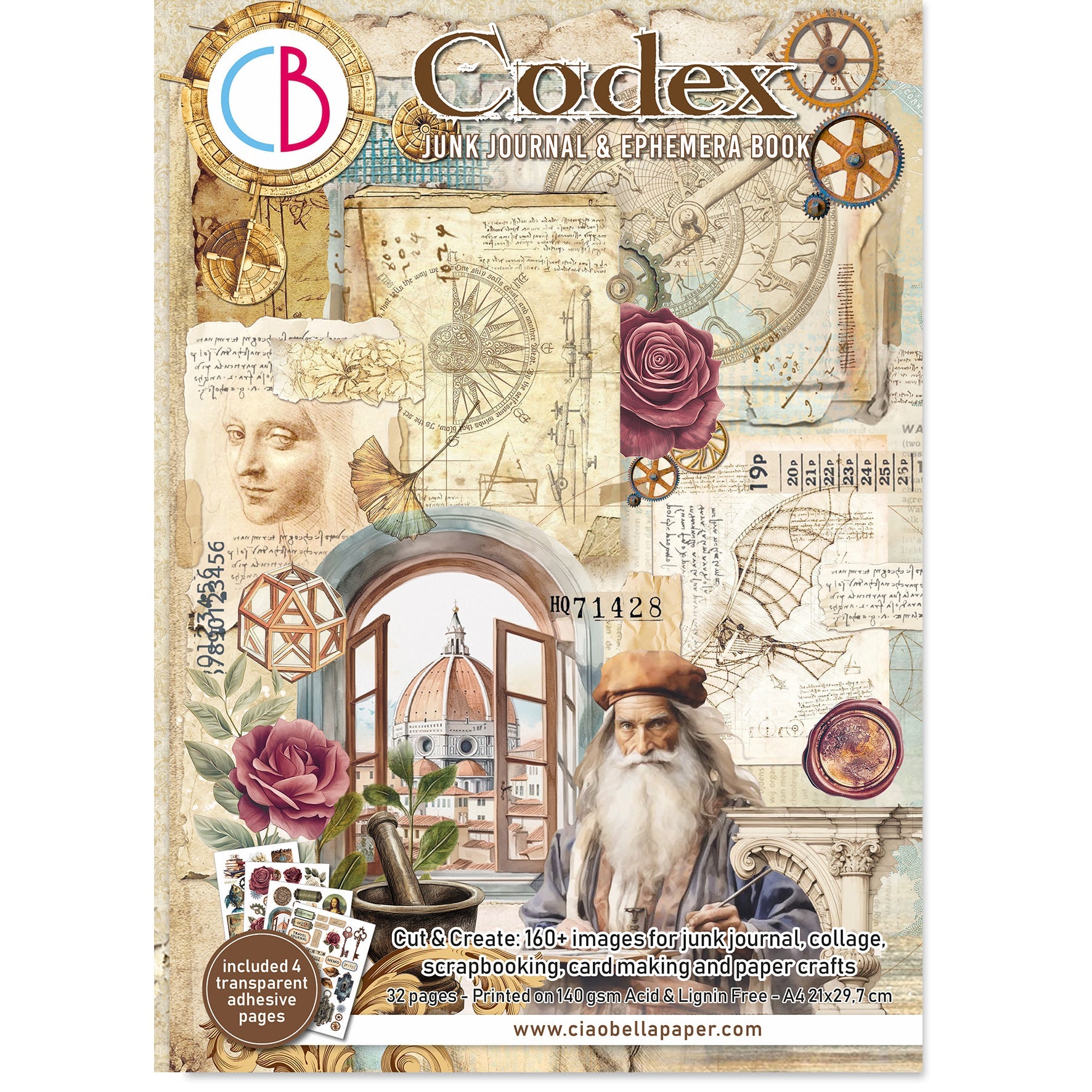Codex Junk Journal & Ephemera Book A4 32/Pkg