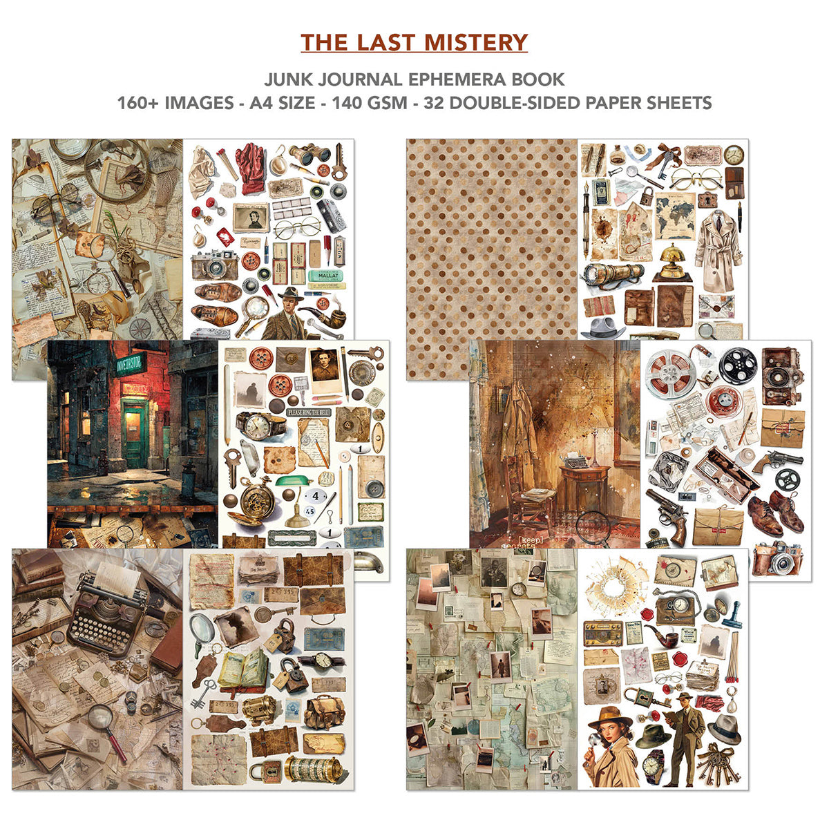 The Last Mystery Junk Journal & Ephemera Book A4 32/Pkg