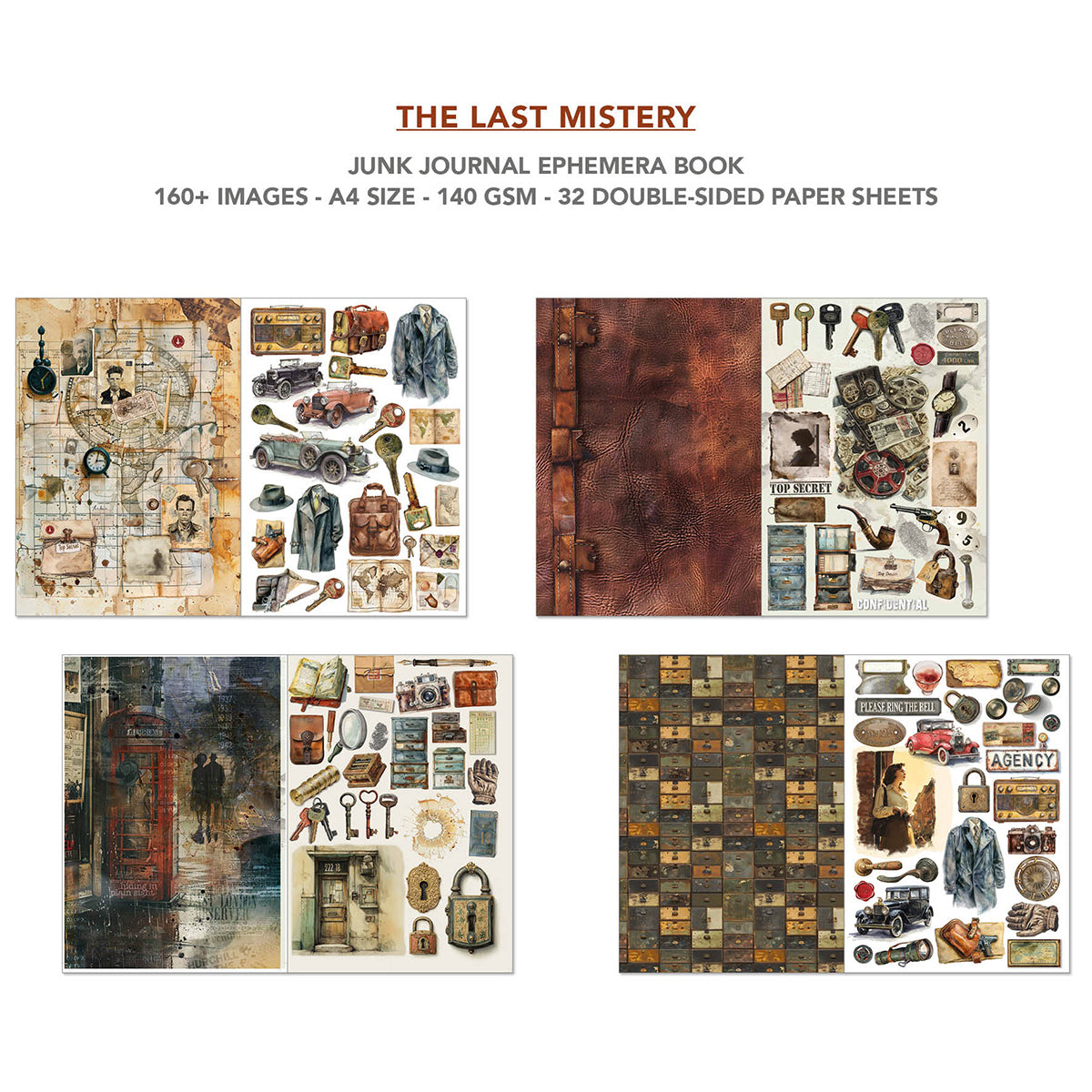 The Last Mystery Junk Journal & Ephemera Book A4 32/Pkg