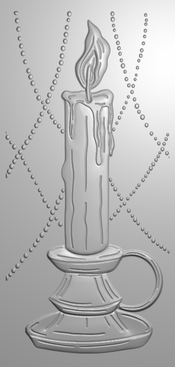 Christmas by Candlelight 2.75” X 5.75” 3D Embossing Folder - Christmas Candle