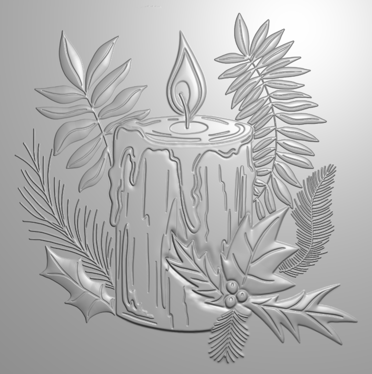 Christmas by Candlelight 5.5” X 5.5” 3D Embossing Folder - By Candlelight