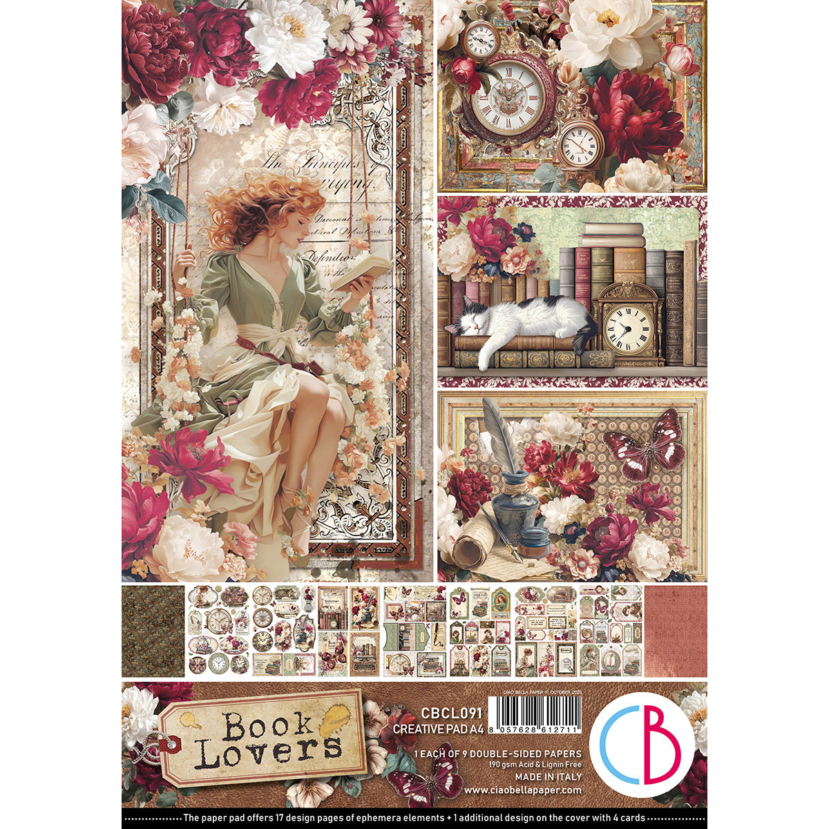 Book Lovers Creative Pad A4 9/Pkg