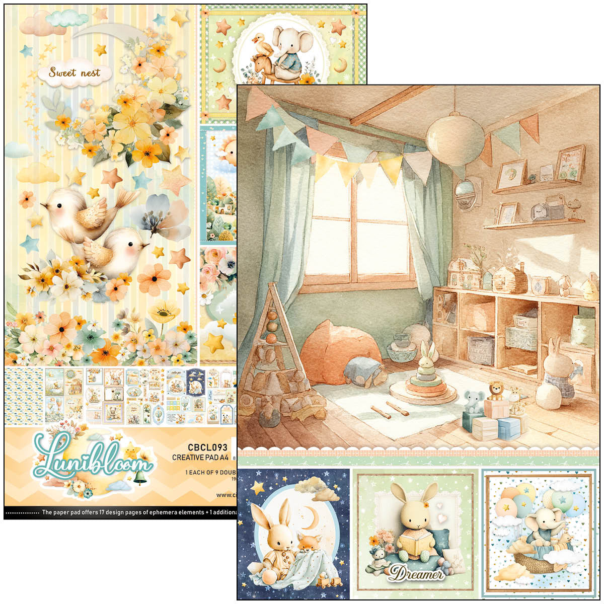 Lunibloom Creative Pad A4 9/Pkg