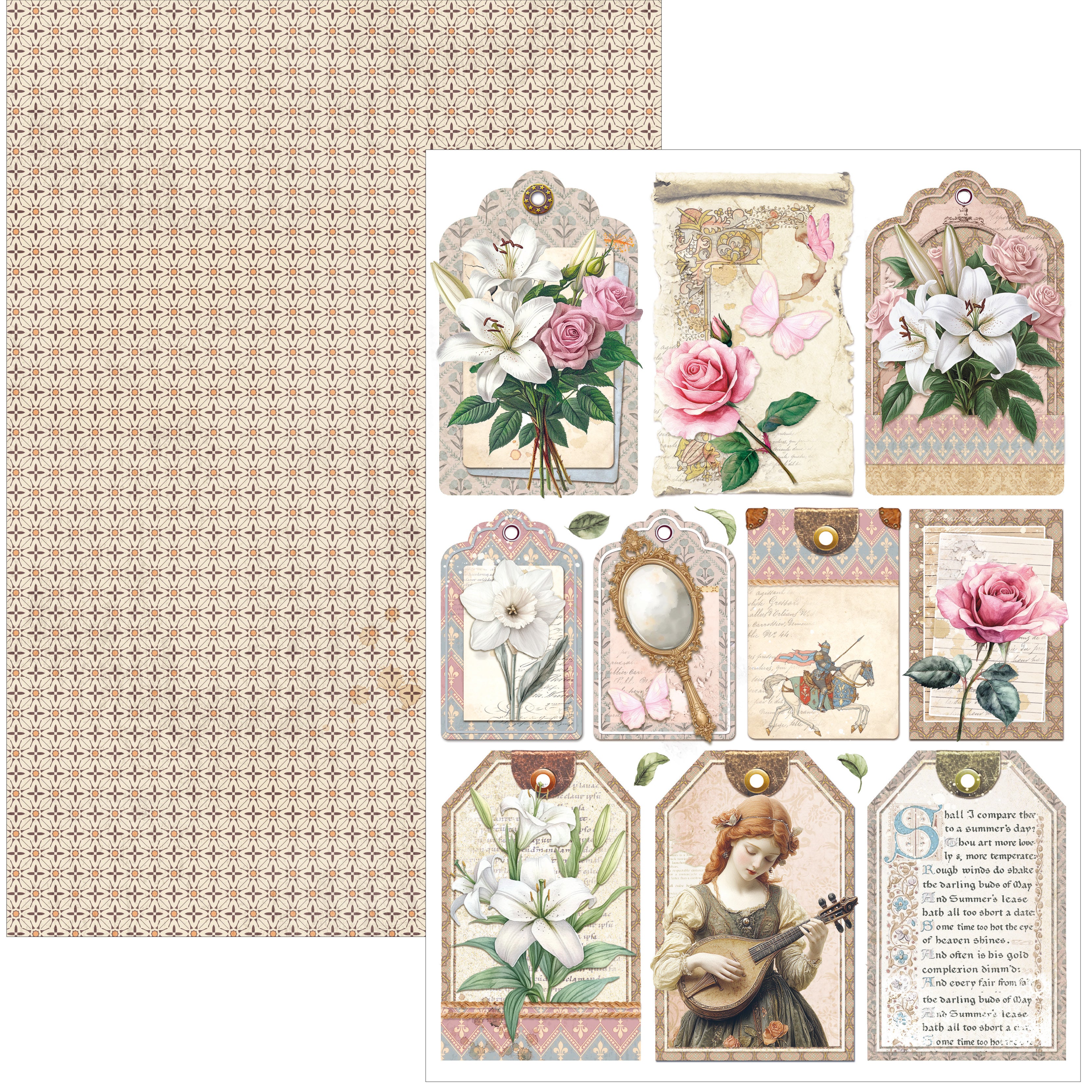 Courtly Love Creative Pad A4 9/Pkg
