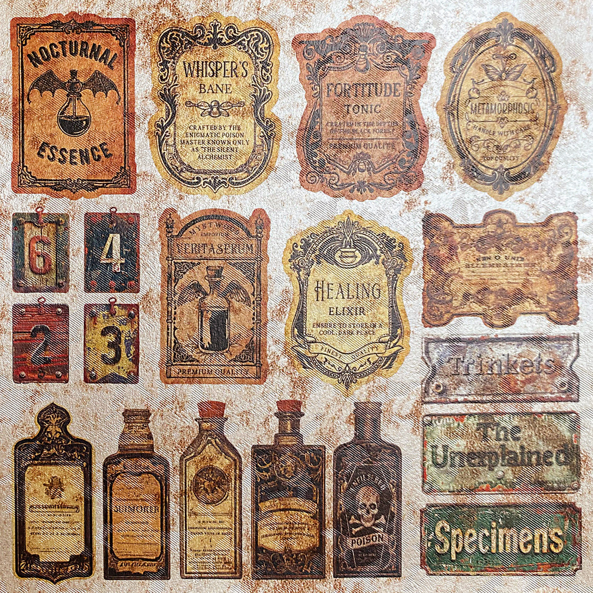 Deluxe Cabinet Of Curiosities Paper Pearl-Copper 6"x6" 5/Pkg