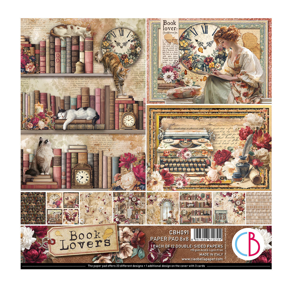 Book Lovers Pad 8"x8" 12/Pkg