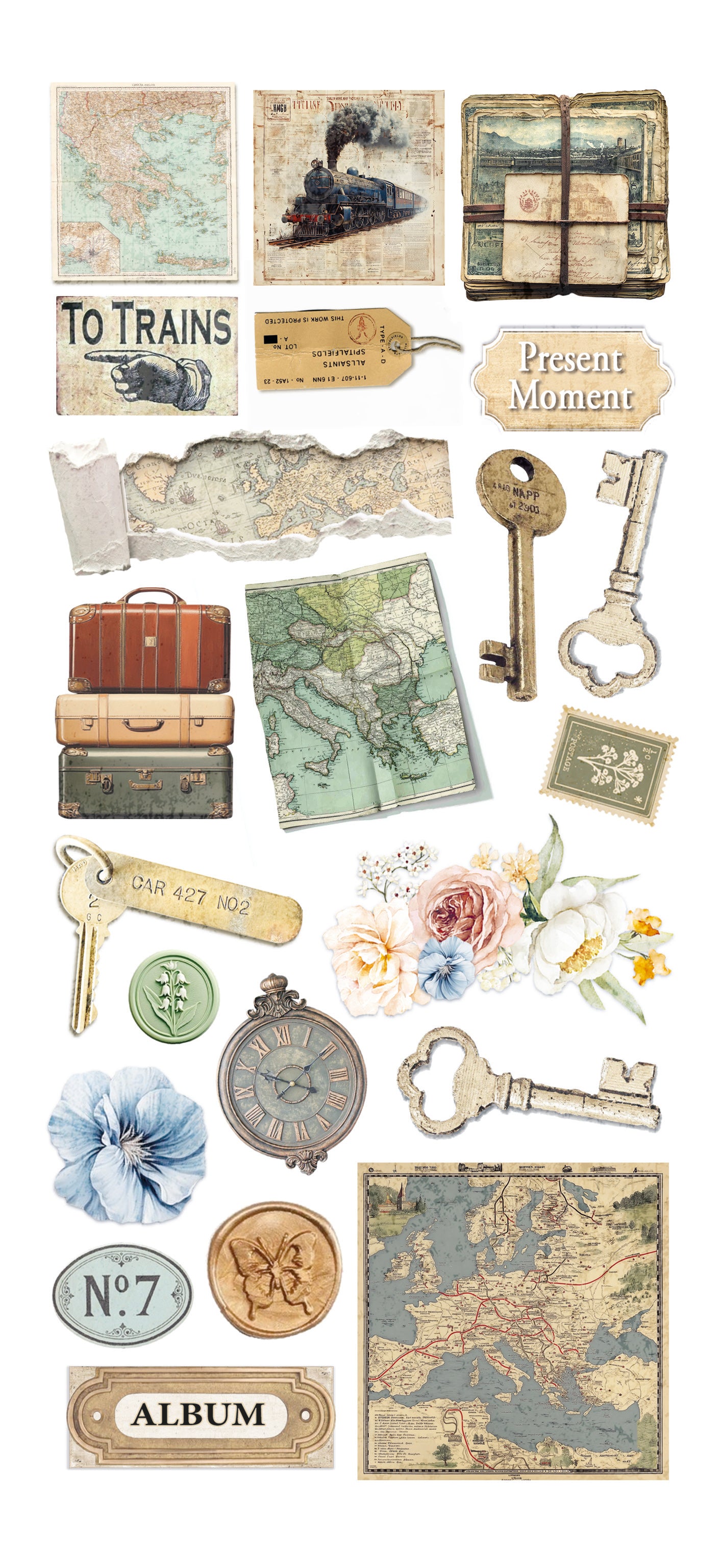 Eastern Journey Art Stickers Transparent Adhesive Sheets 5/Pkg