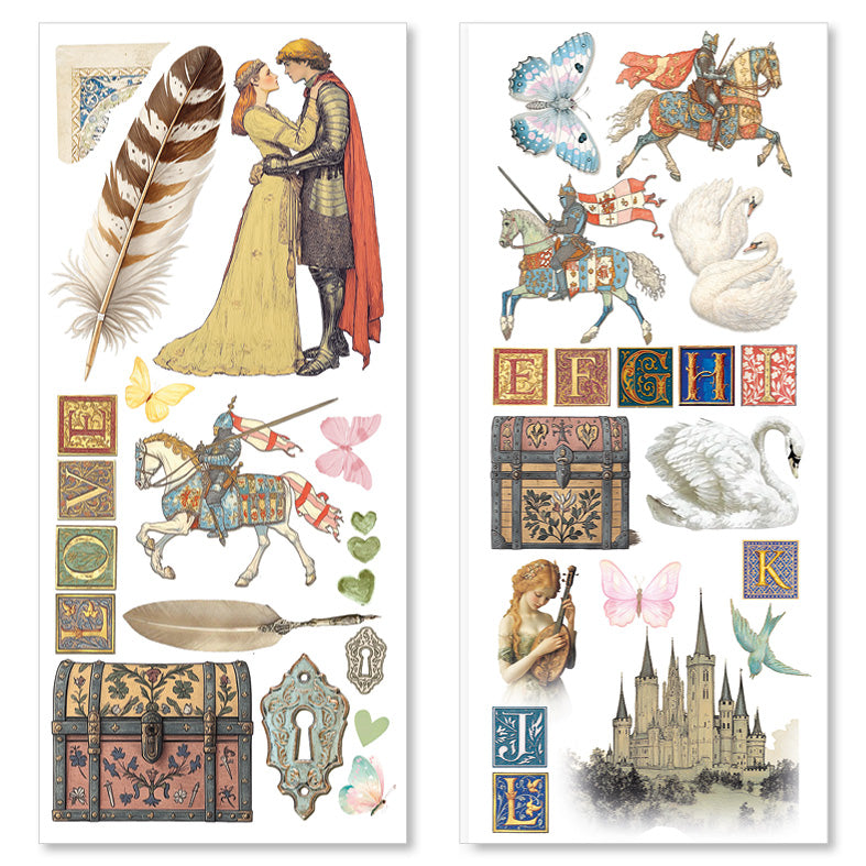 Courtly Love Art Stickers Transparent Adhesive Sheets 5/Pkg
