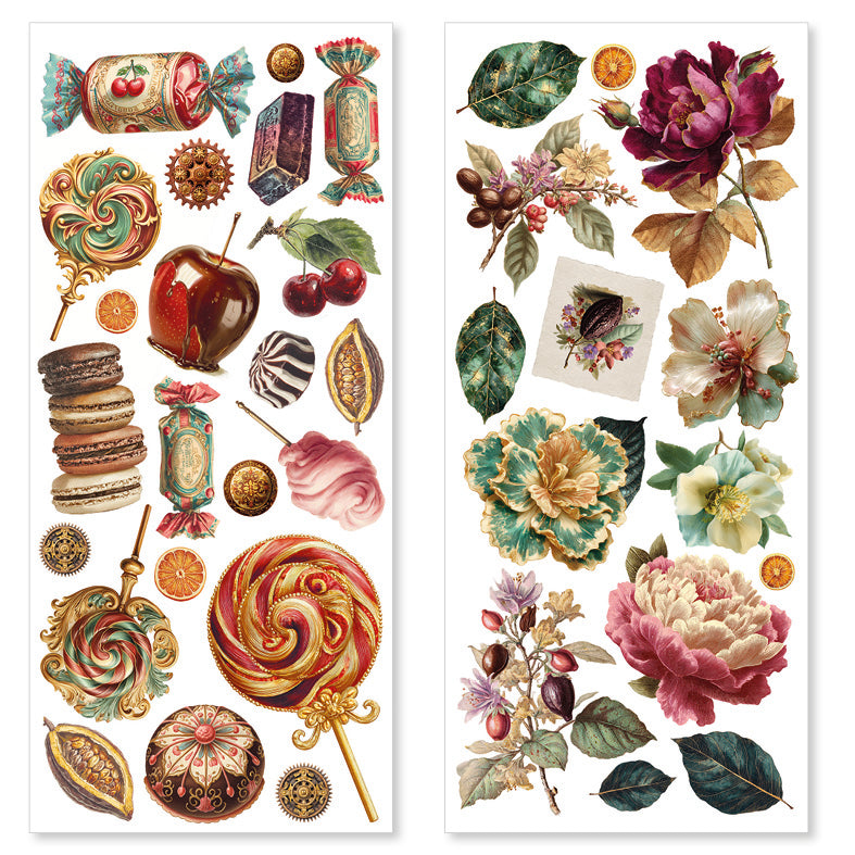 Chocolate Wanderlust Art Stickers Transparent Adhesive Sheets 5/Pkg