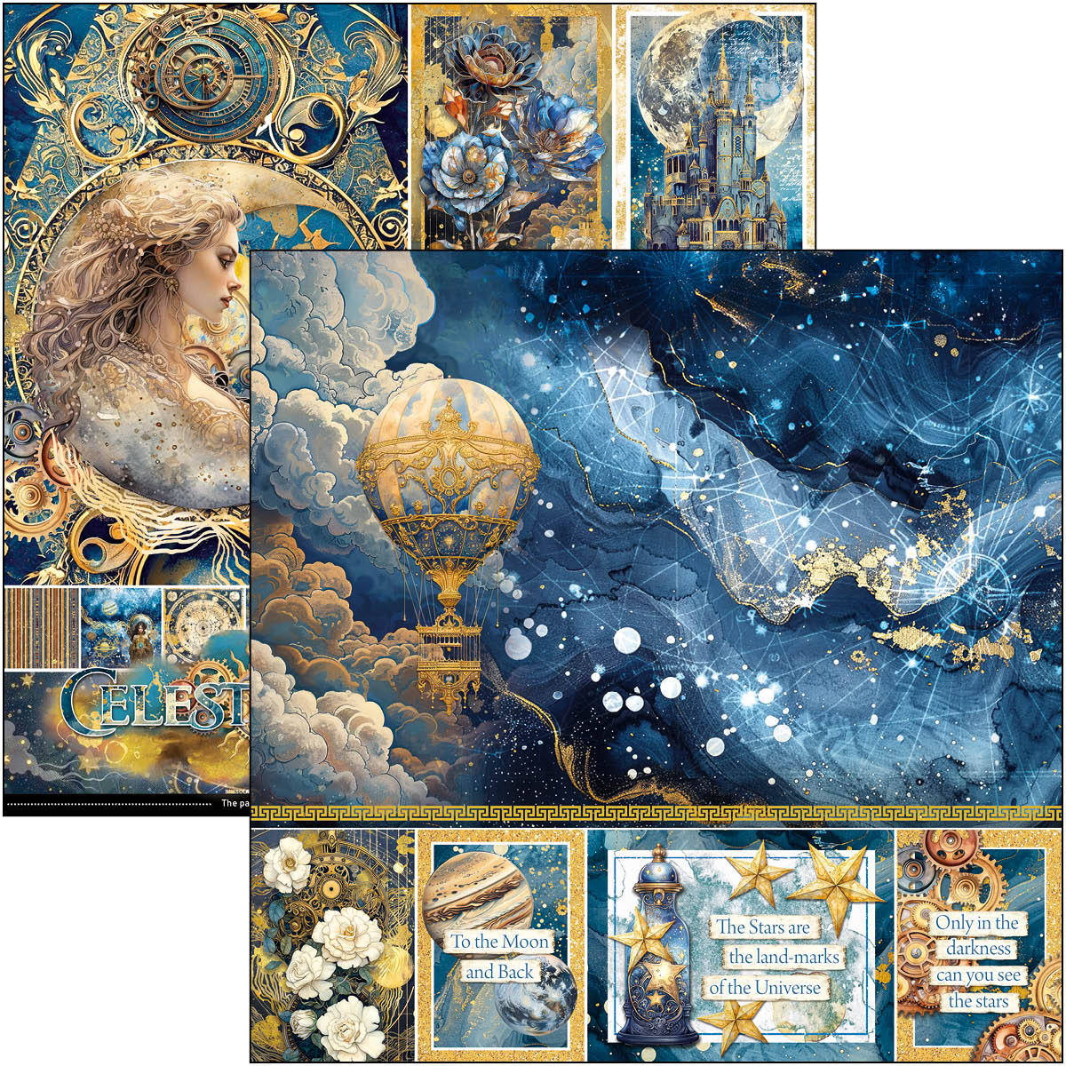 Celestial Paper Pad 12"x12" 12/Pkg