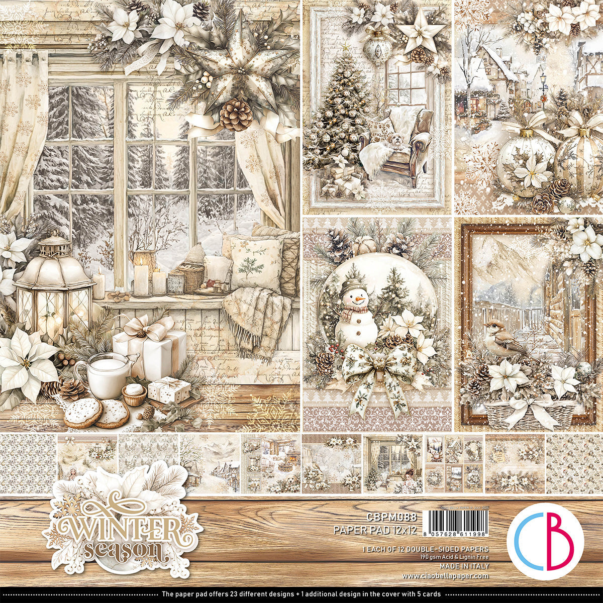 Winter Season Paper Pad 12"x12" 12/Pkg