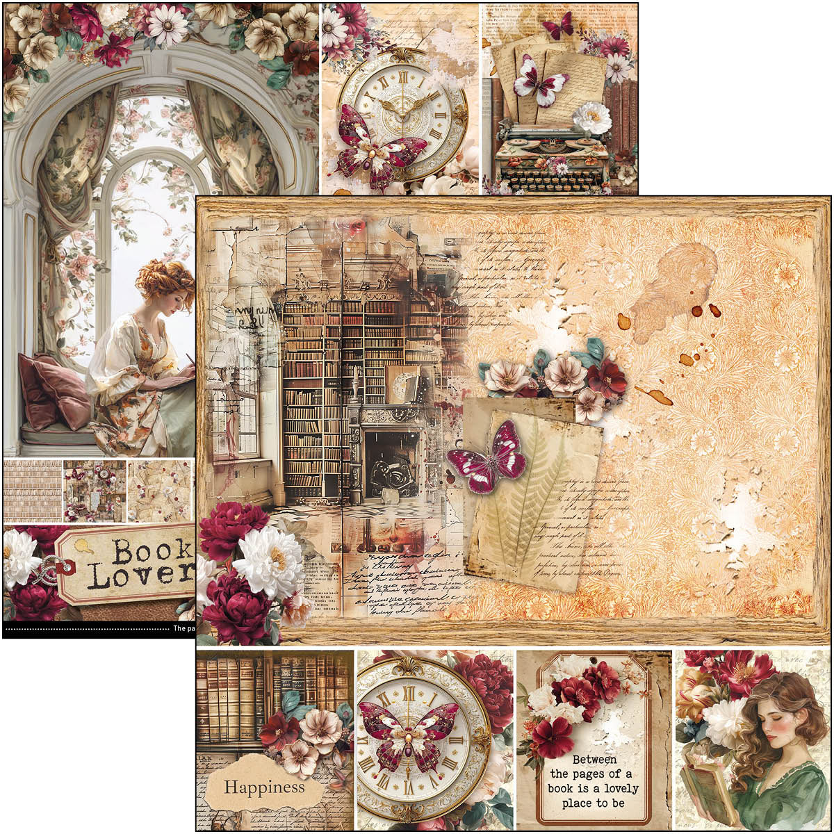Book Lovers Paper Pad 12"x12" 12/Pkg