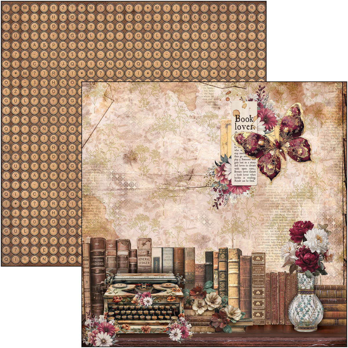 Book Lovers Paper Pad 12"x12" 12/Pkg