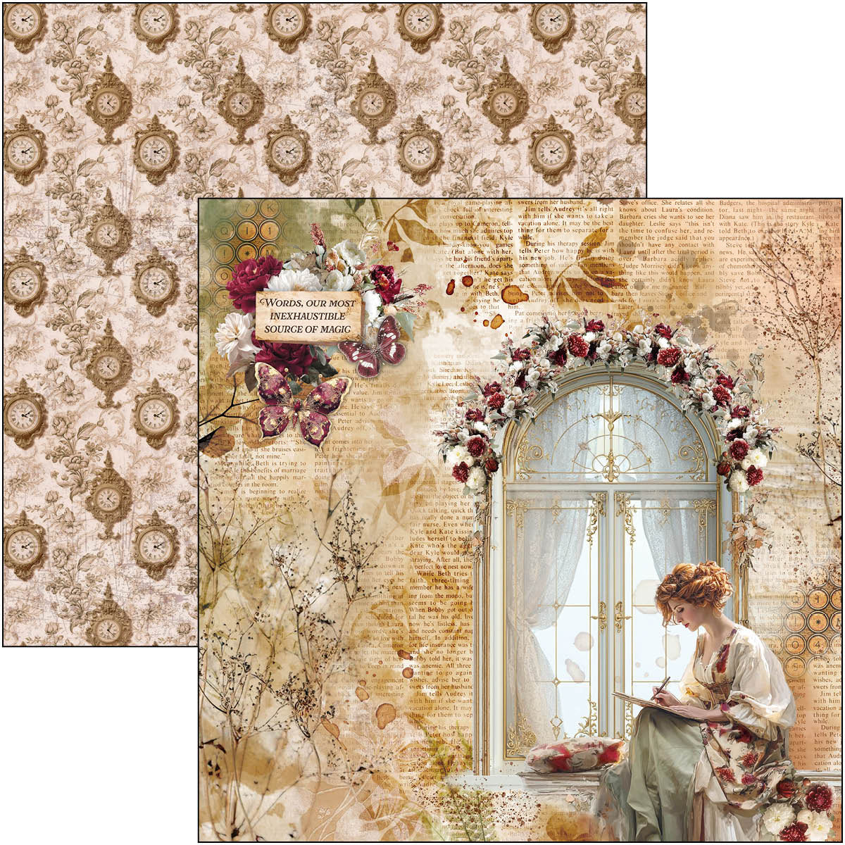 Book Lovers Paper Pad 12"x12" 12/Pkg