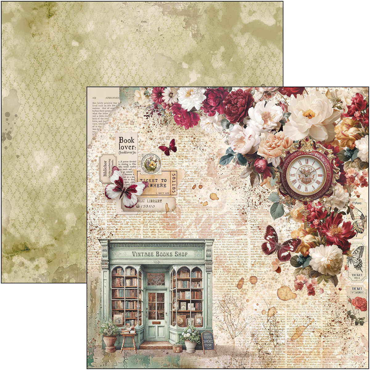 Book Lovers Paper Pad 12"x12" 12/Pkg