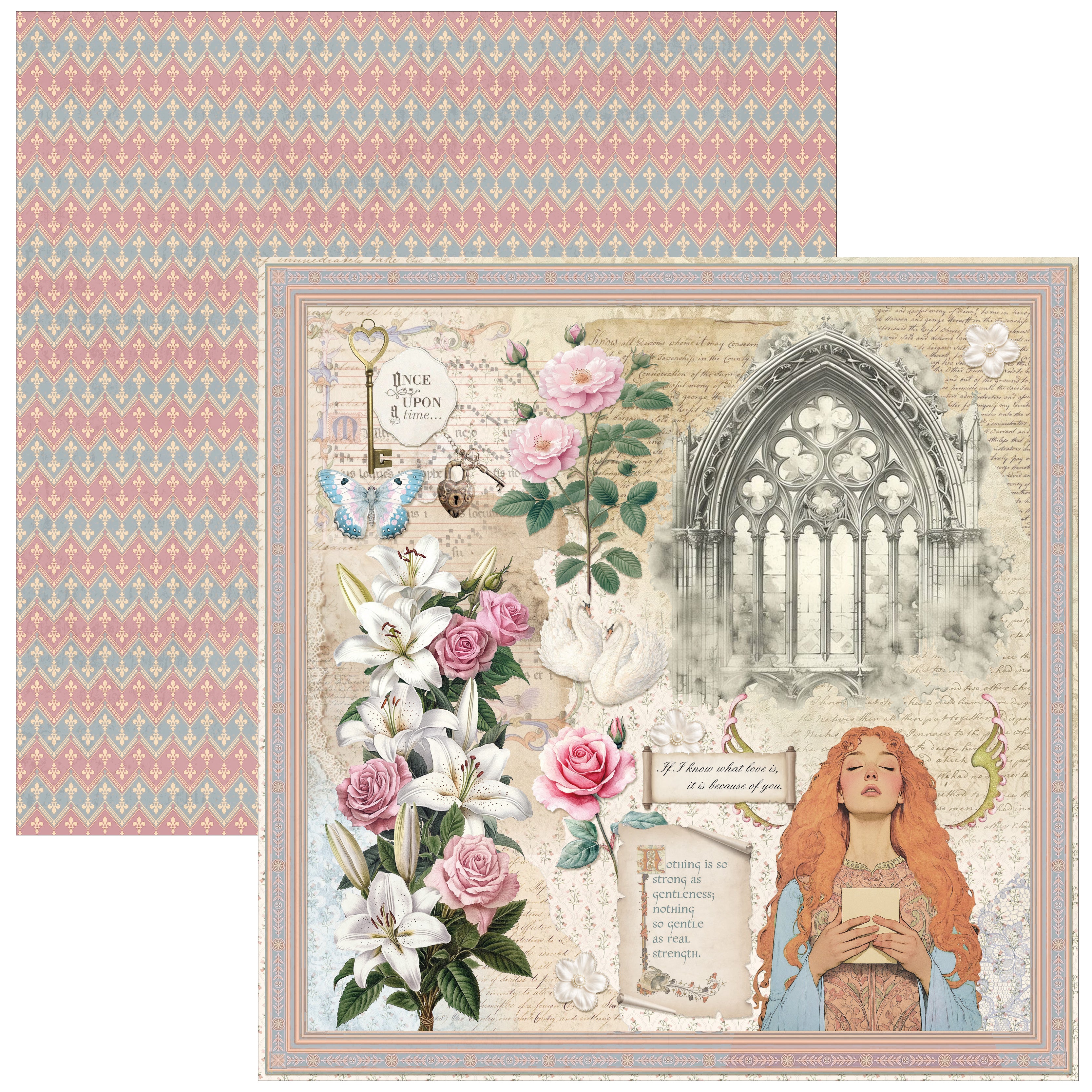 Courtly Love Paper Pad 12"x12" 12/Pkg