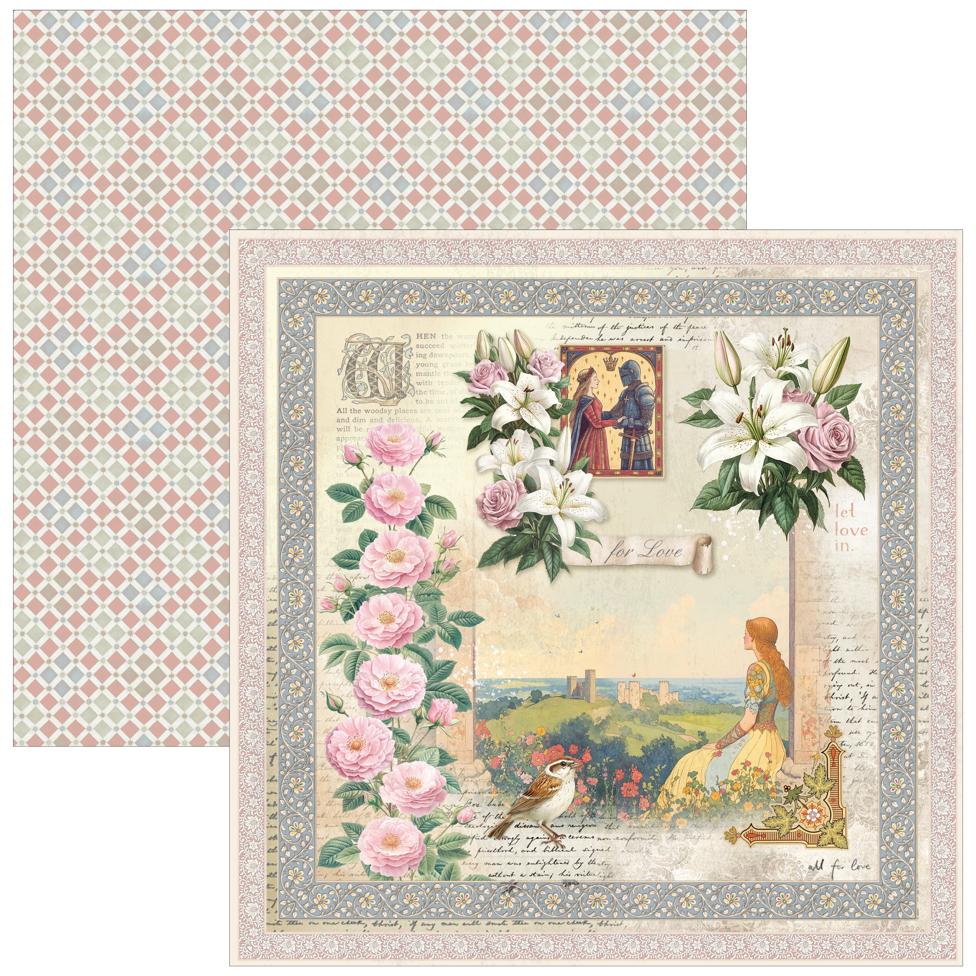 Courtly Love Paper Pad 12"x12" 12/Pkg