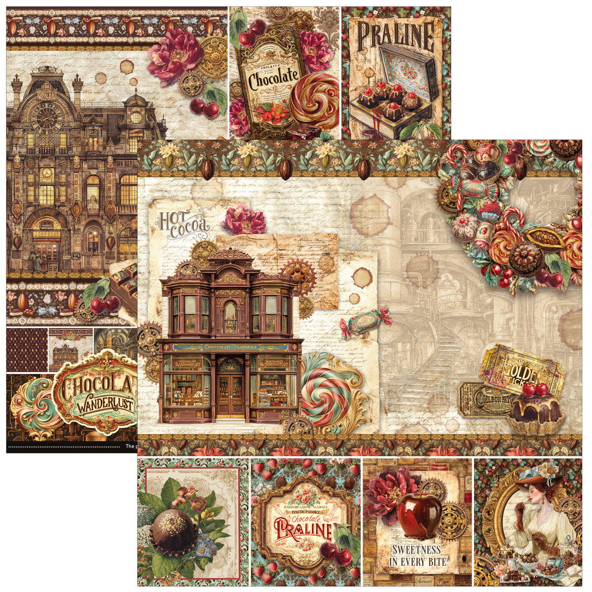 Chocolate Wanderlust Paper Pad 12"x12" 12/Pkg