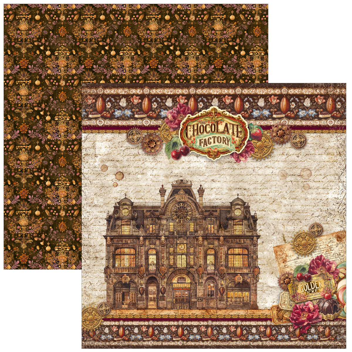 Chocolate Wanderlust Paper Pad 12"x12" 12/Pkg