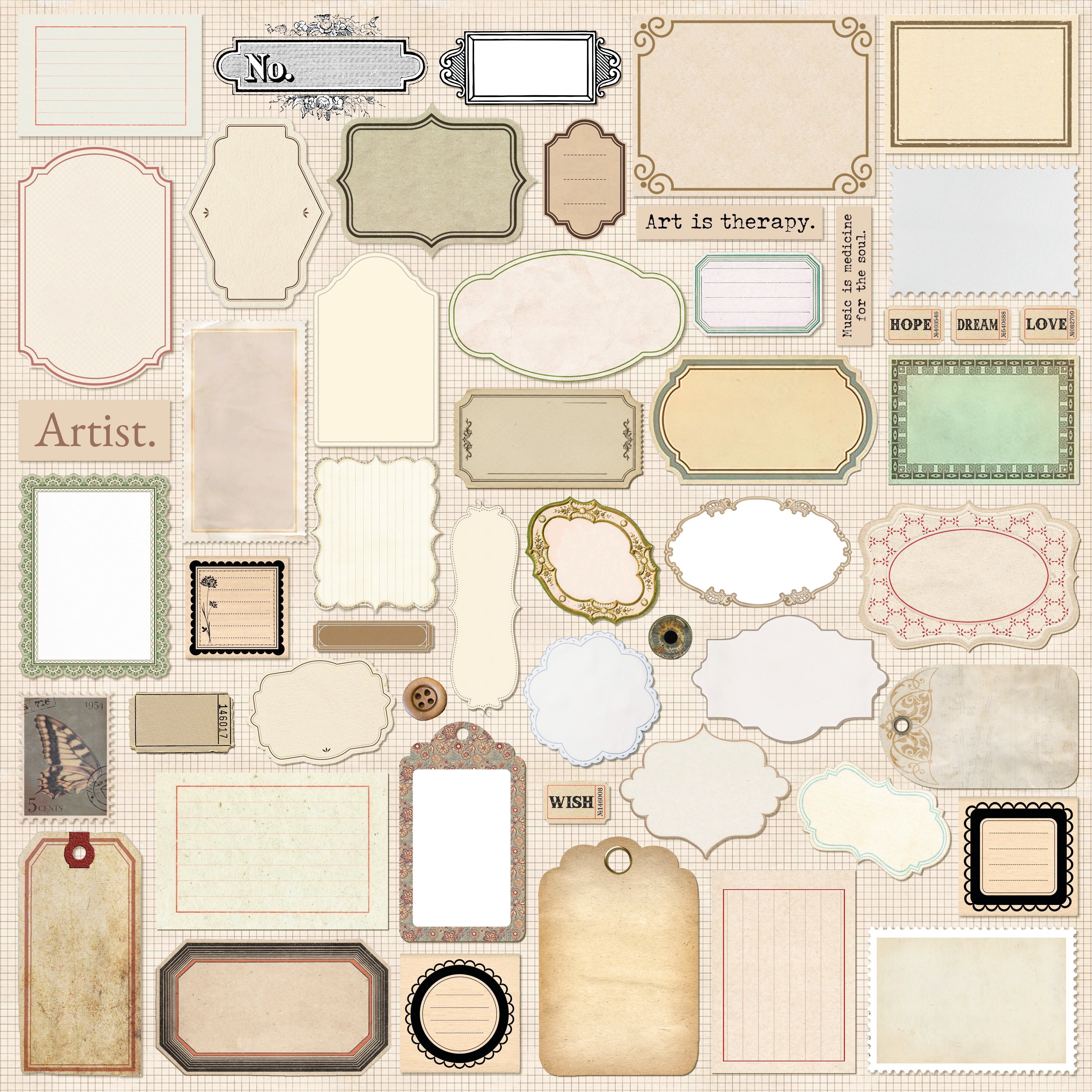 Typographic Paper Pad 12"x12" 12/Pkg