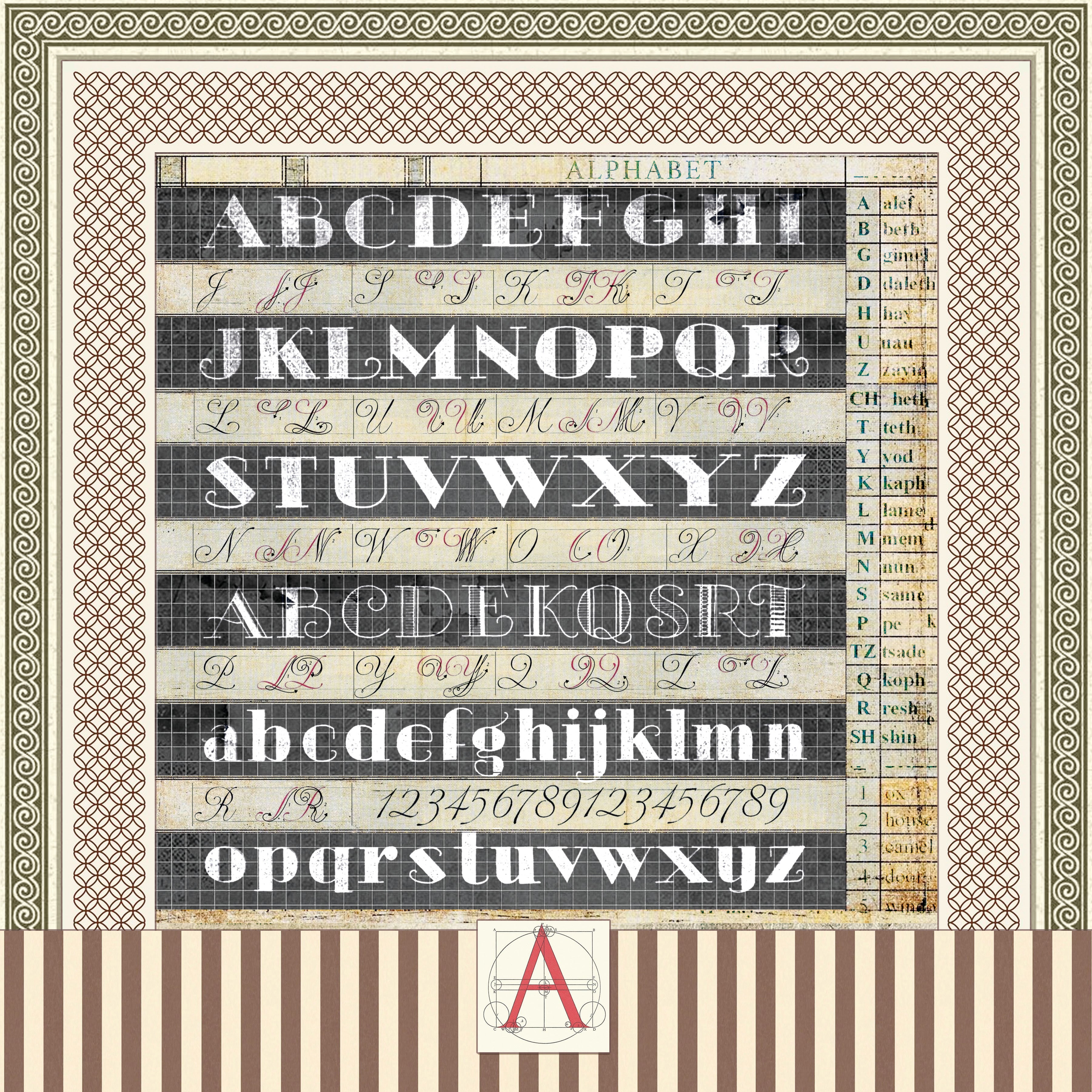 Typographic Paper Pad 12"x12" 12/Pkg